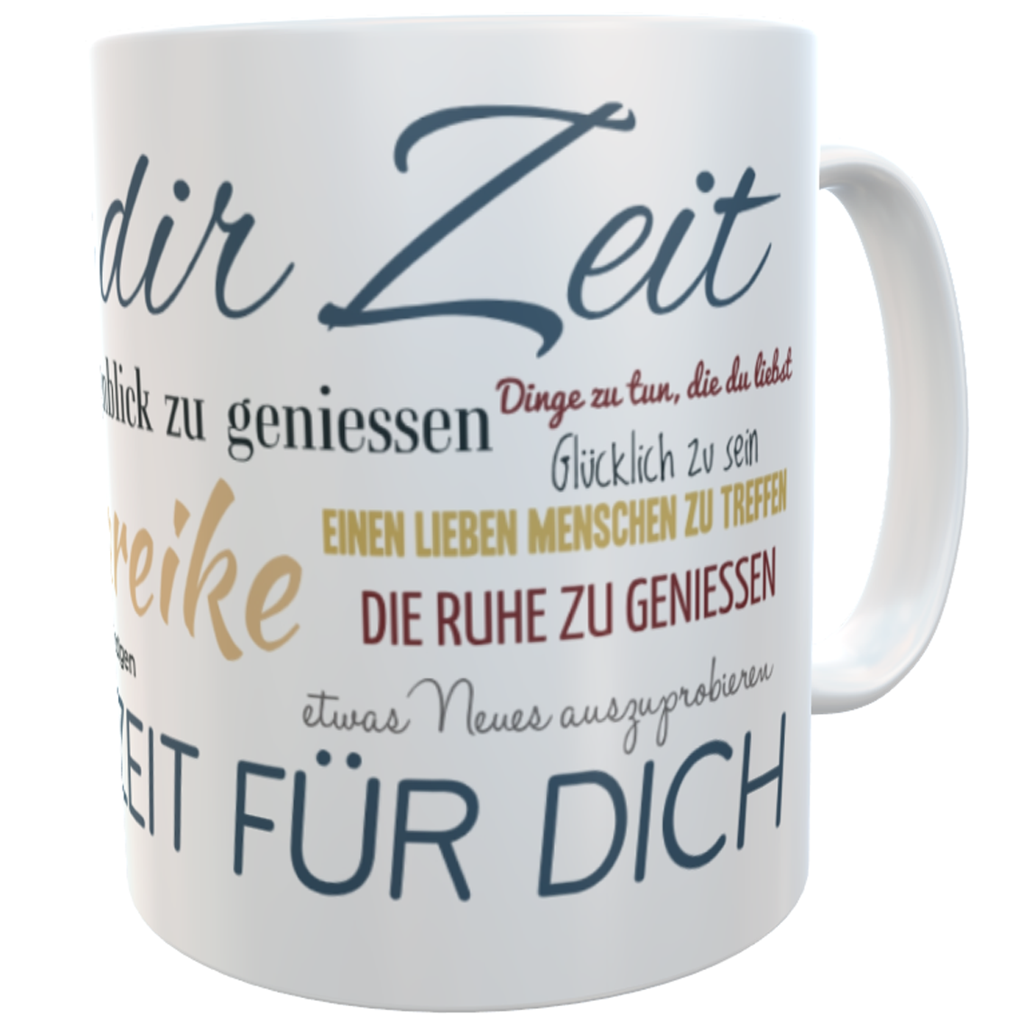Tasse Nimm dir Zeit mit Namen grau