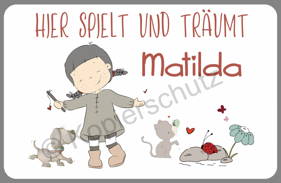 Türschild Mädchen mit Wunschname