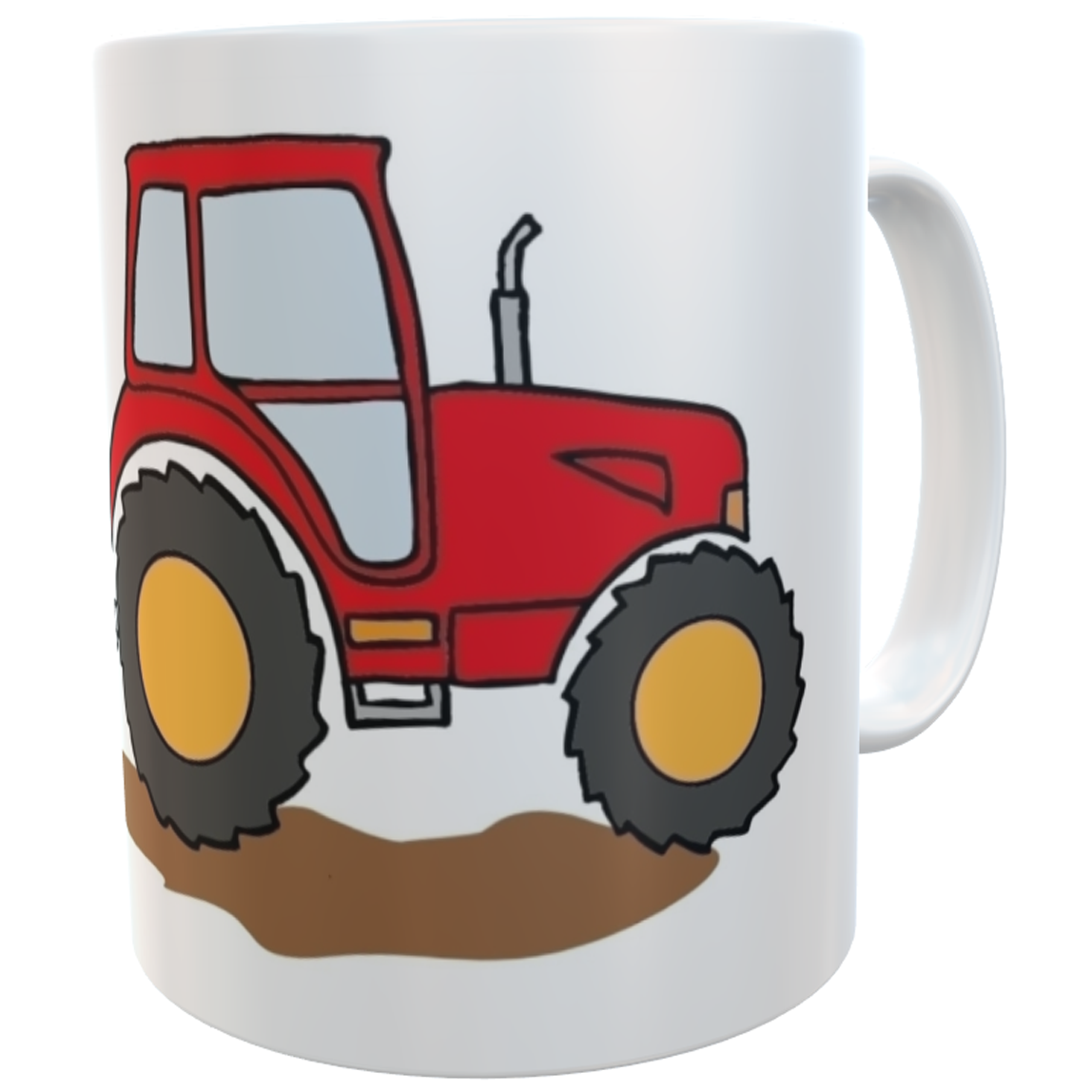 Namenstasse Traktor Kunststofftasse- personalisierte Kindertasse rot