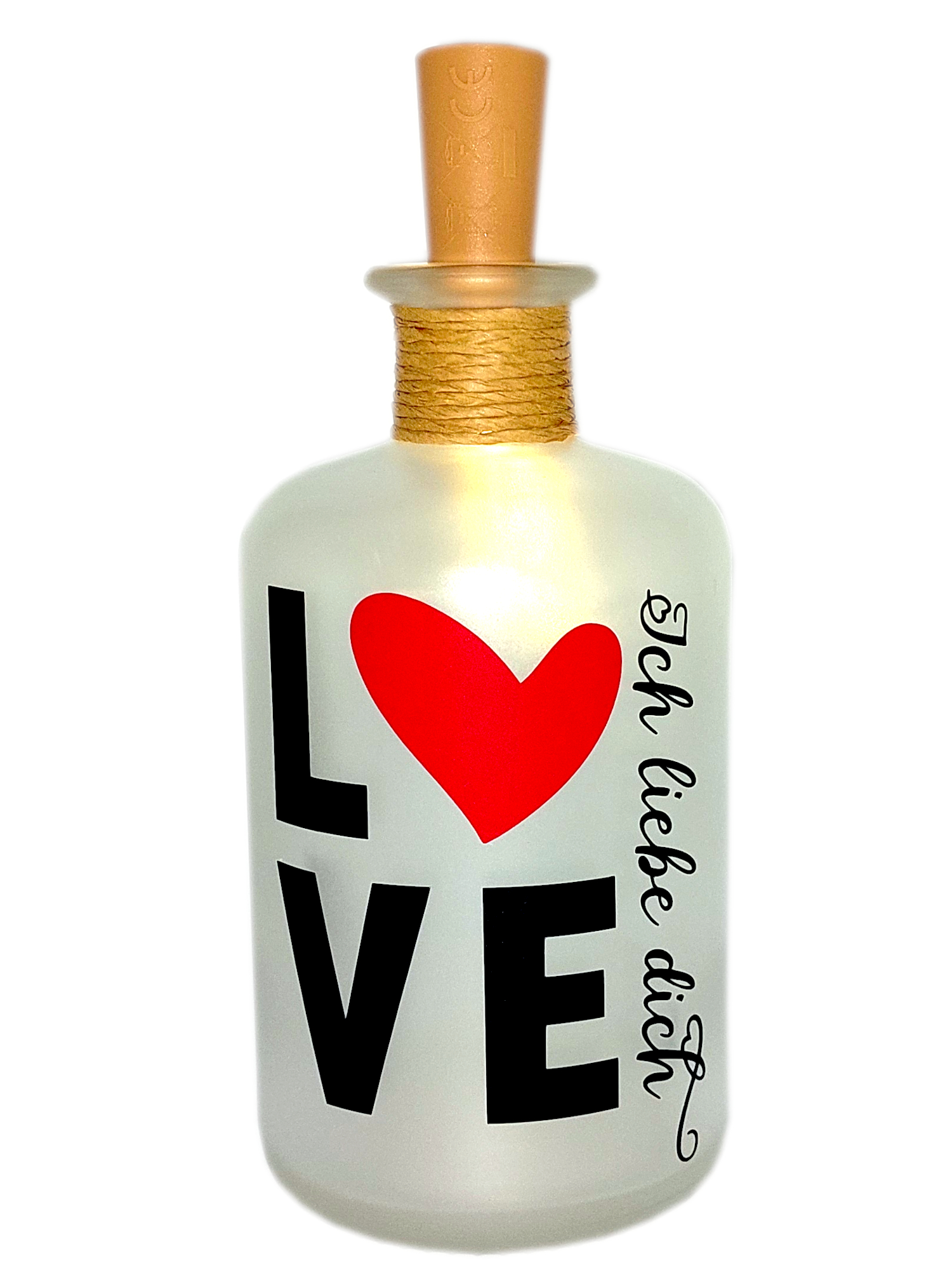 LED-Leuchtflasche Love rot Valentinstag