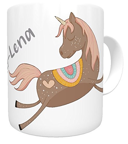 Namenstasse Einhorn - personalisierte Kindertasse, Henkeltasse