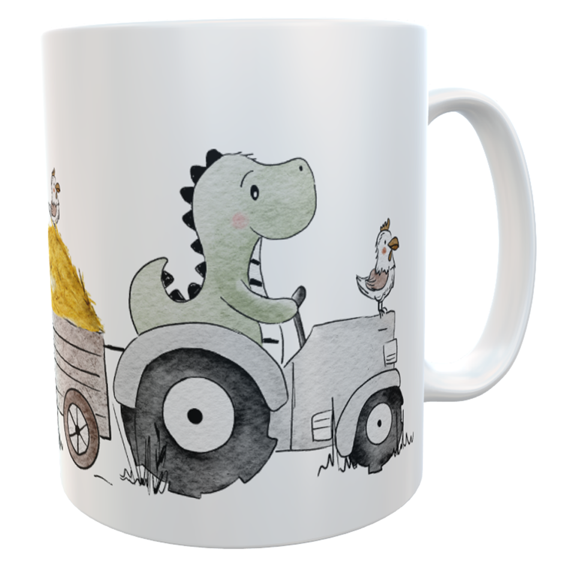Kunststofftasse Traktor Dino Dorfkind mit Namen