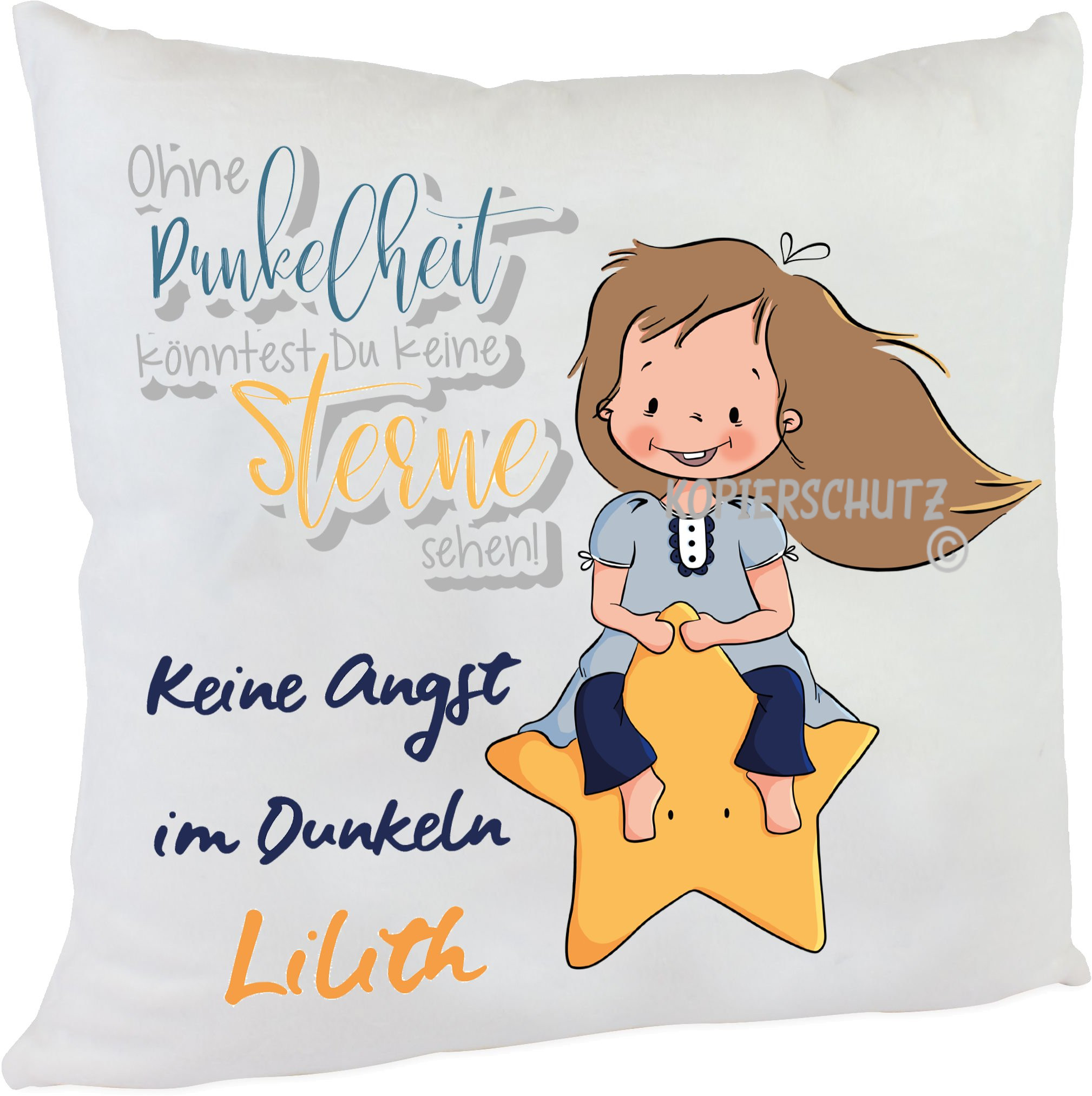 Personalisiertes Kuschelkissen Sternenreiterin emmapünktchen mit Wunschname