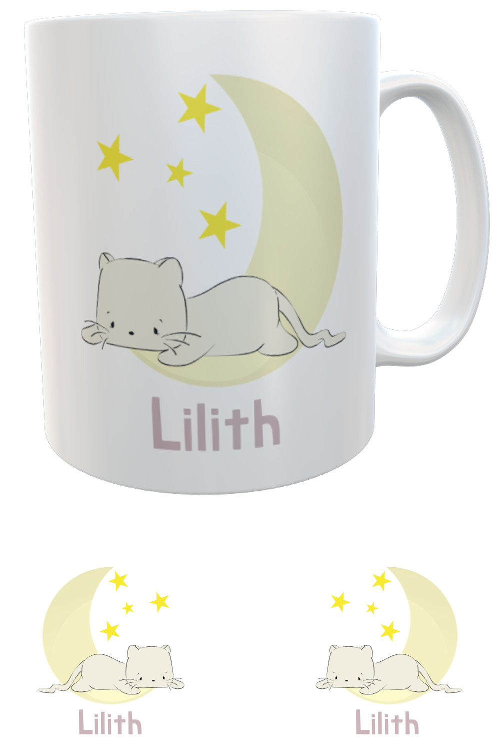 Kindertasse Kunststoff Katze Faulpelz - emma♥pünktchen personalisiert 180ml