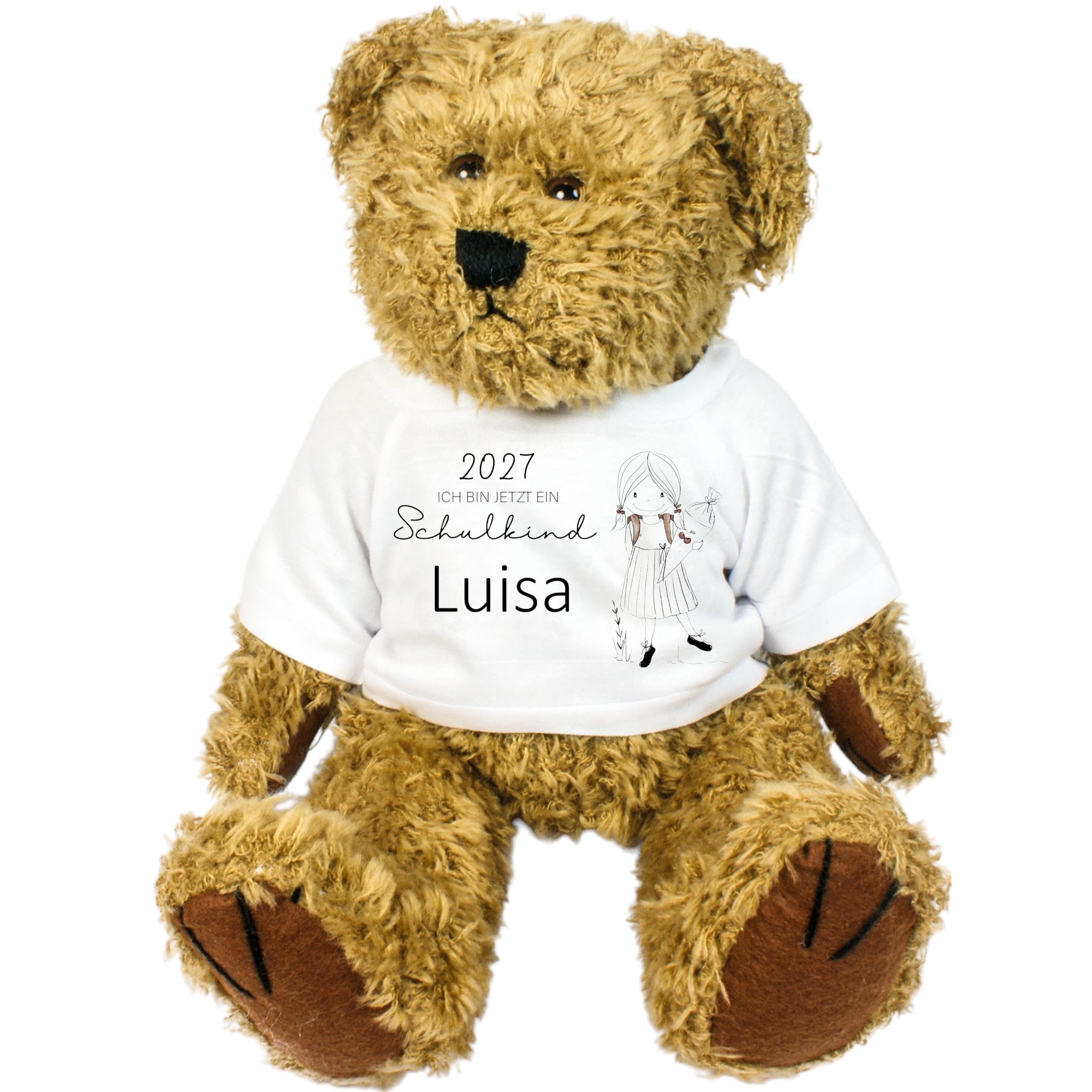 Teddy -Bär Schulkind – Personalisiertes Kuscheltier, Glücksbringer