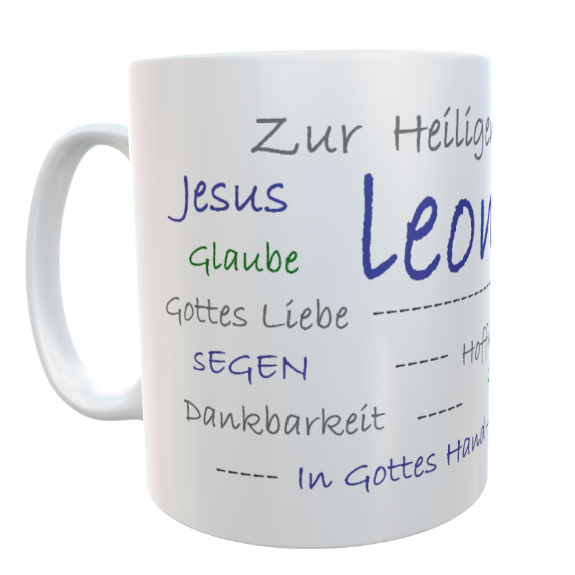 Personalisierte Kommunionstasse mit Name – Christliches Geschenk zur Erstkommunion