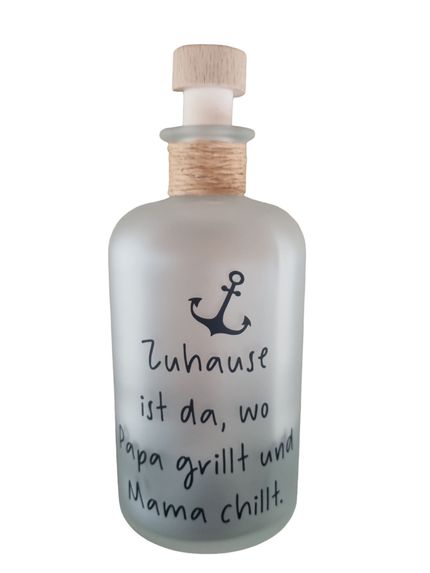 Dekorative Flaschenpost-Apothekerflasche mit schwarzen Anker