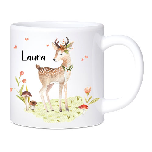 Kindertasse Kunststoff Reh -personalisiert 180ml