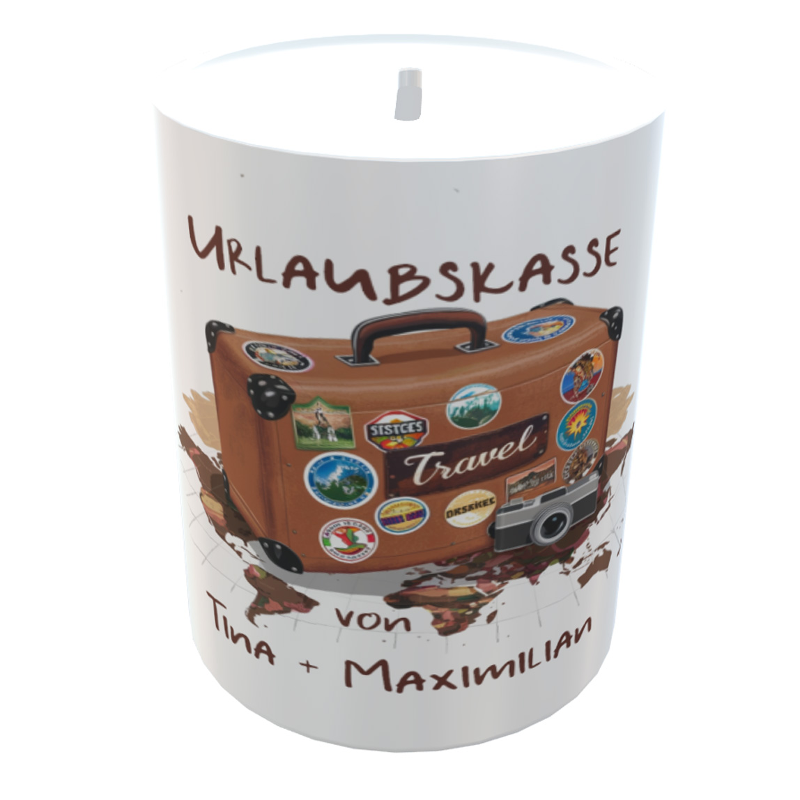Personalisierte Spardose Urlaubskasse perfektes Geschenk für Reiselustige