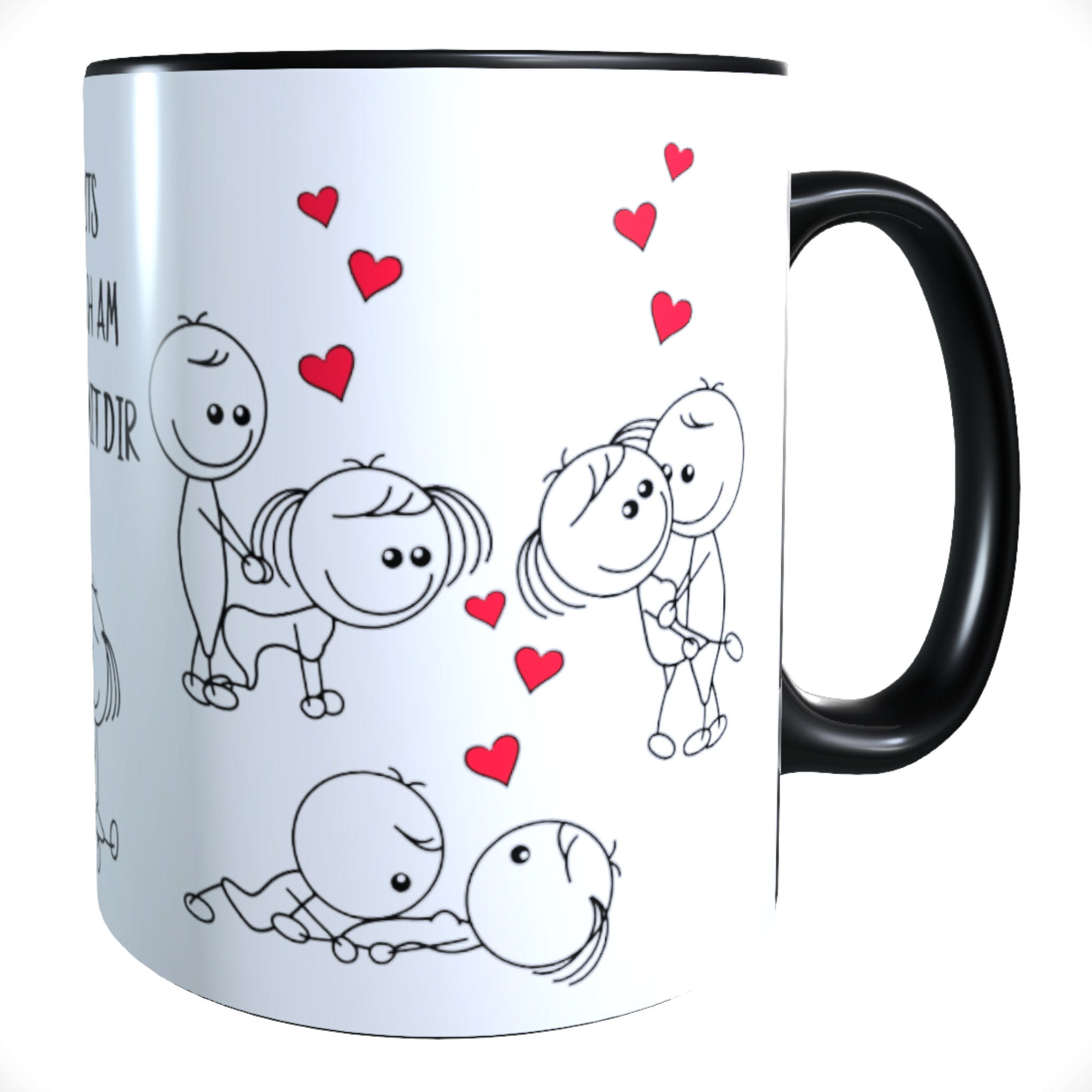 Tasse Valentinstag Workout schwarz inkl. Geschenkverpackung