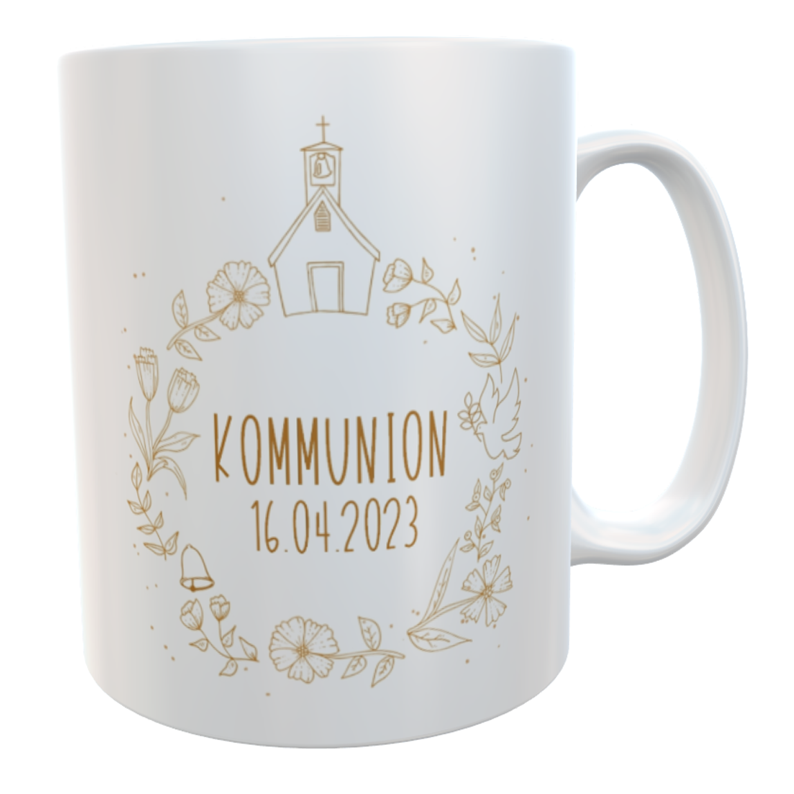 personalisierte Tasse Kommunion Kirche