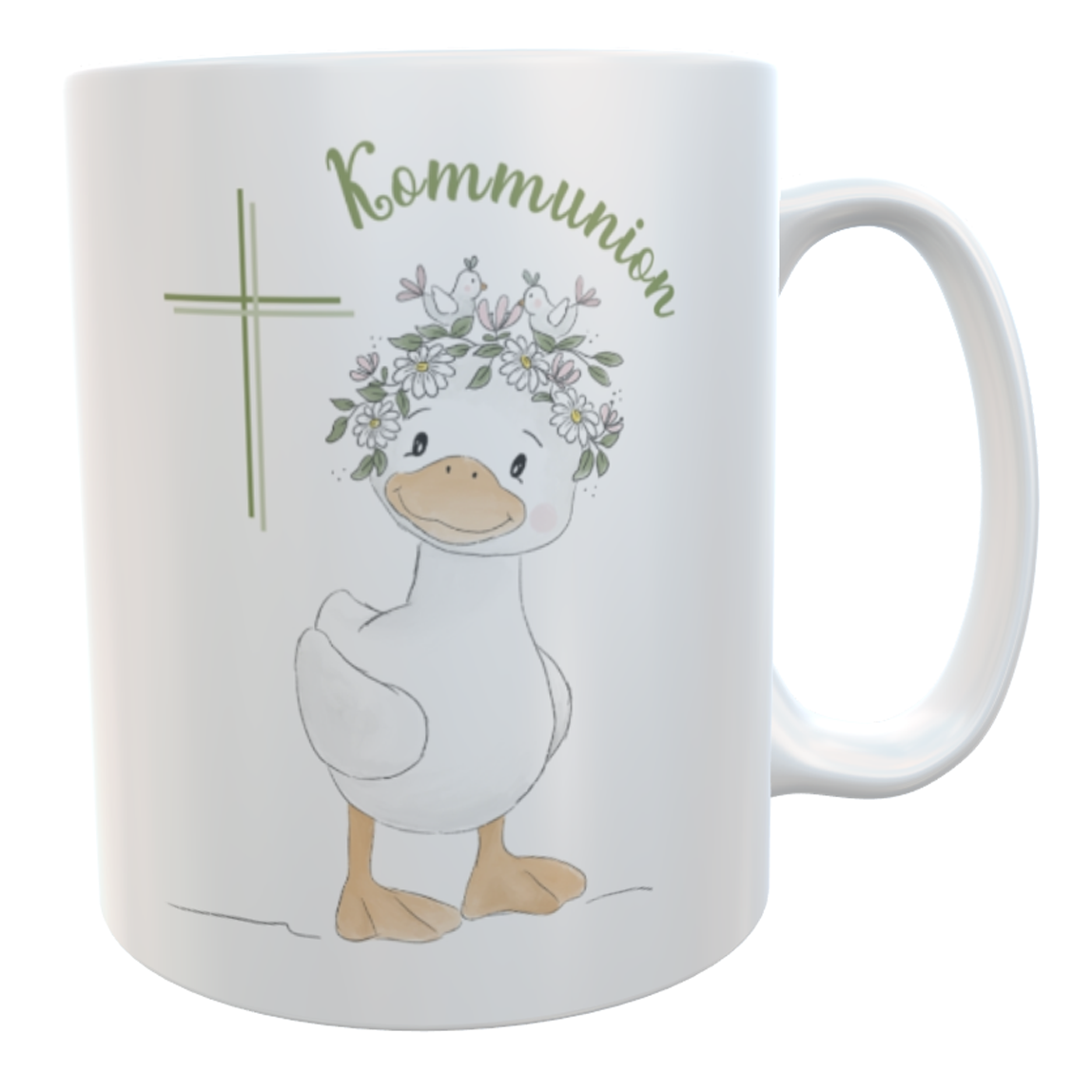 personalisierte Tasse Kommunion Gans