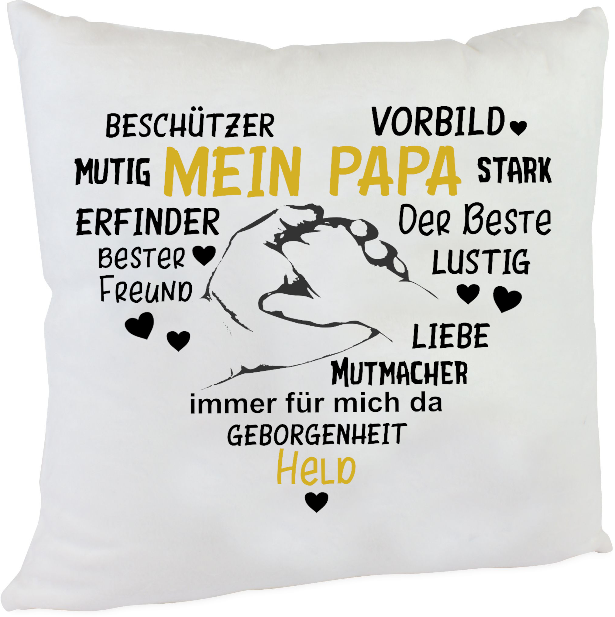 Kissen mein Papa Herz Held