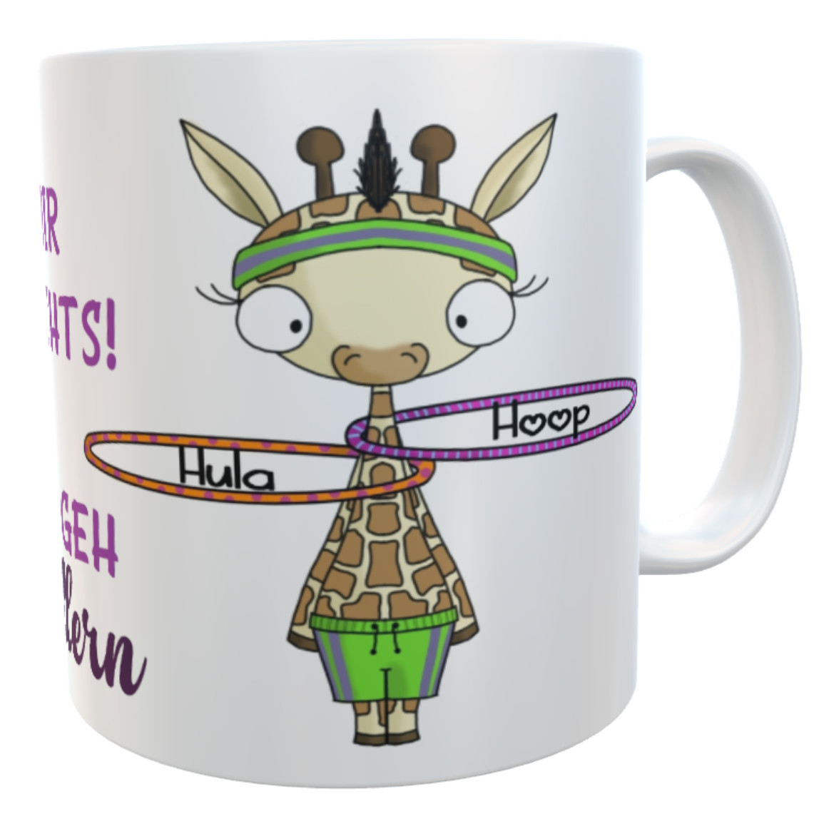 Kaffeebecher Hula Hoop lustiger Spruch Bürotasse Henkelbecher Teetasse
