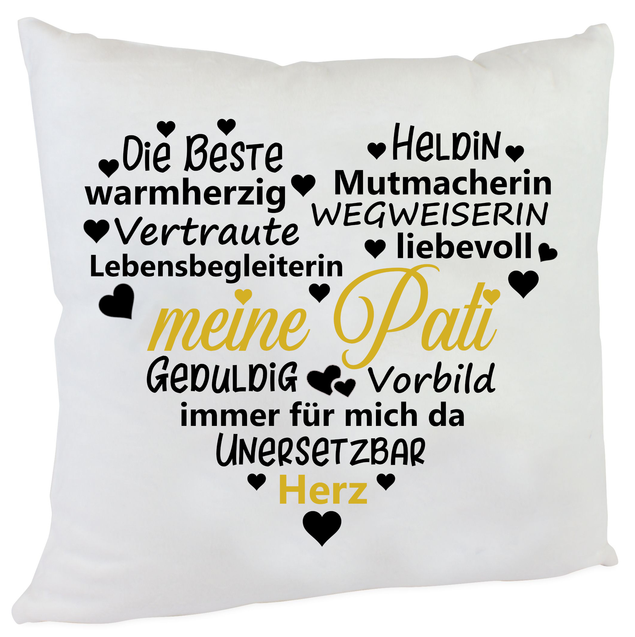 Kissen meine Pati Herz gold