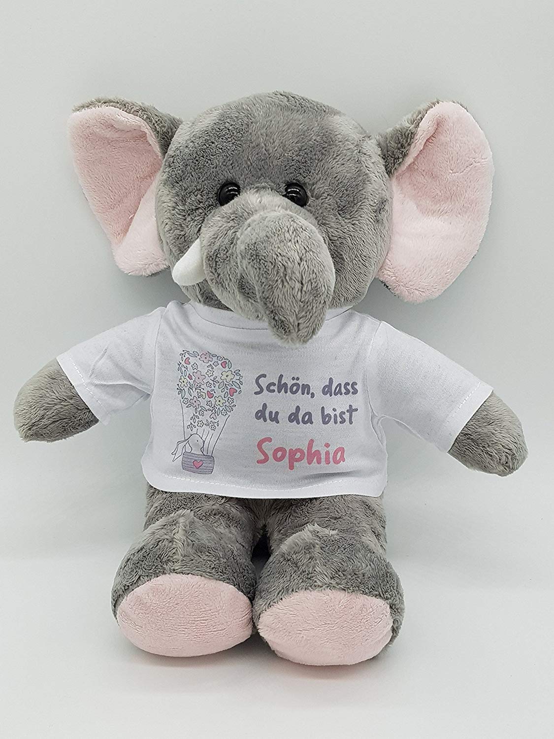 personalisierter Elefant Kuscheltier zur Geburt mit Wunschname