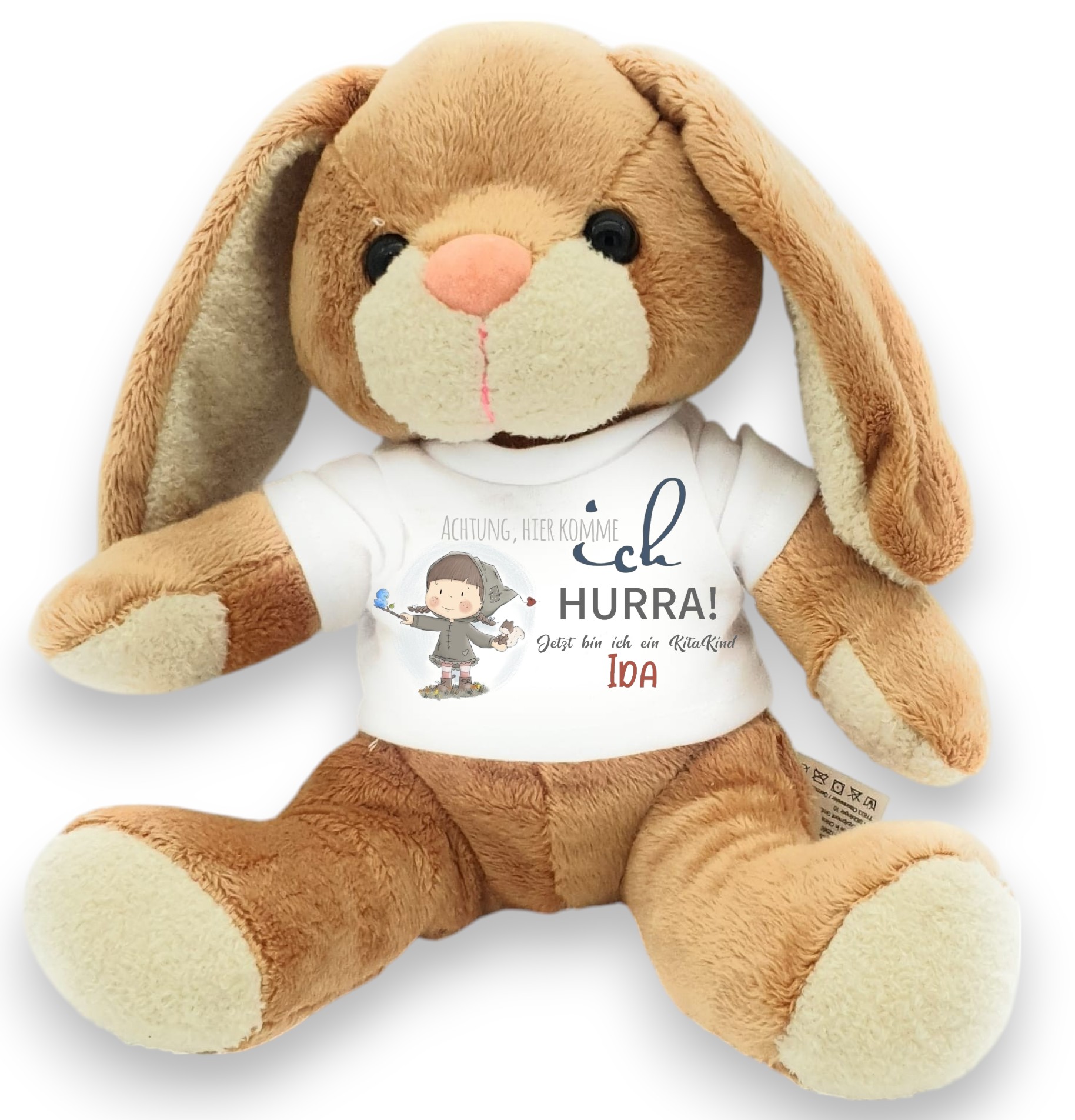 Hase Kuscheltier für einen schönen Start in den Kindergarten - mit Wunschname