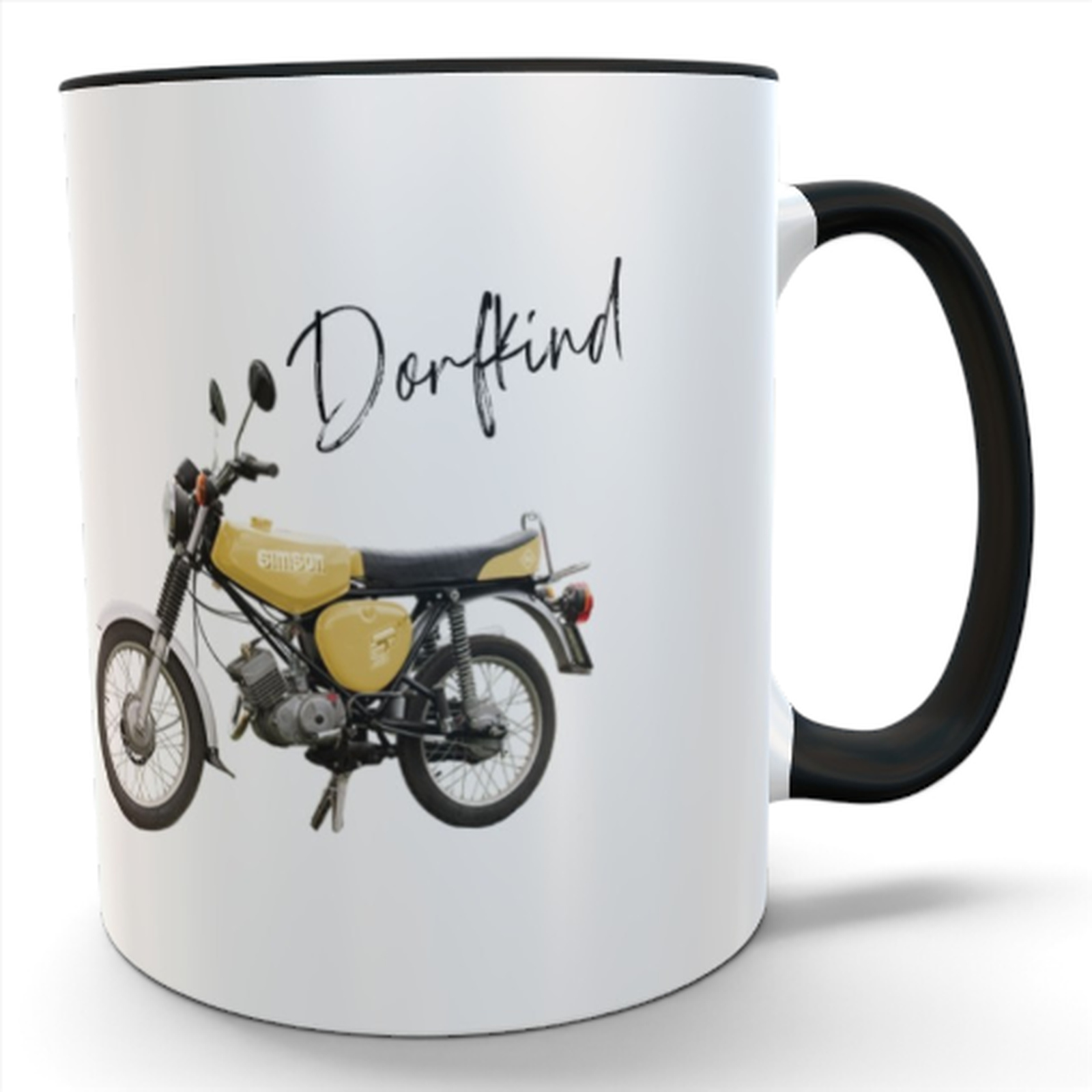 Dorfkind Tasse mit gelben Moped Simson – 330 ml