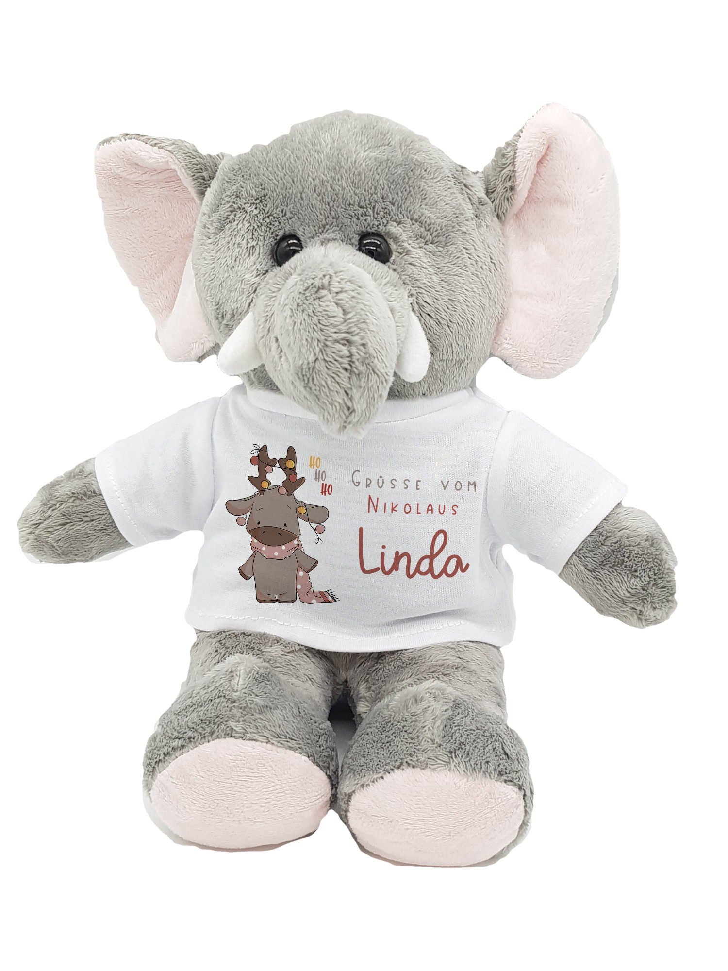 personalisierter Elefant Kuscheltier Grüße vom Nikolaus