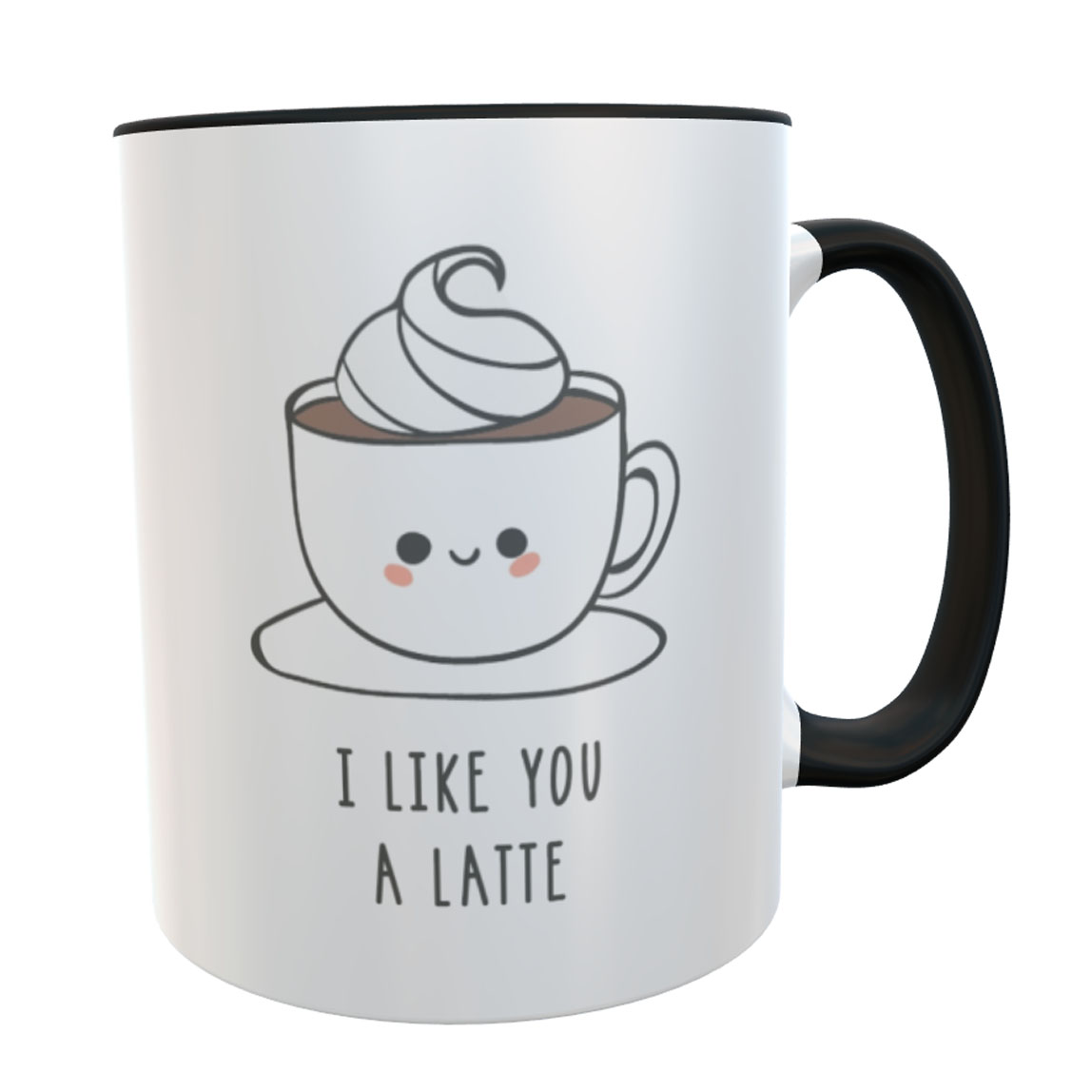 Valentinstag-Geschenk Tasse mit Spruch I like you a Latte