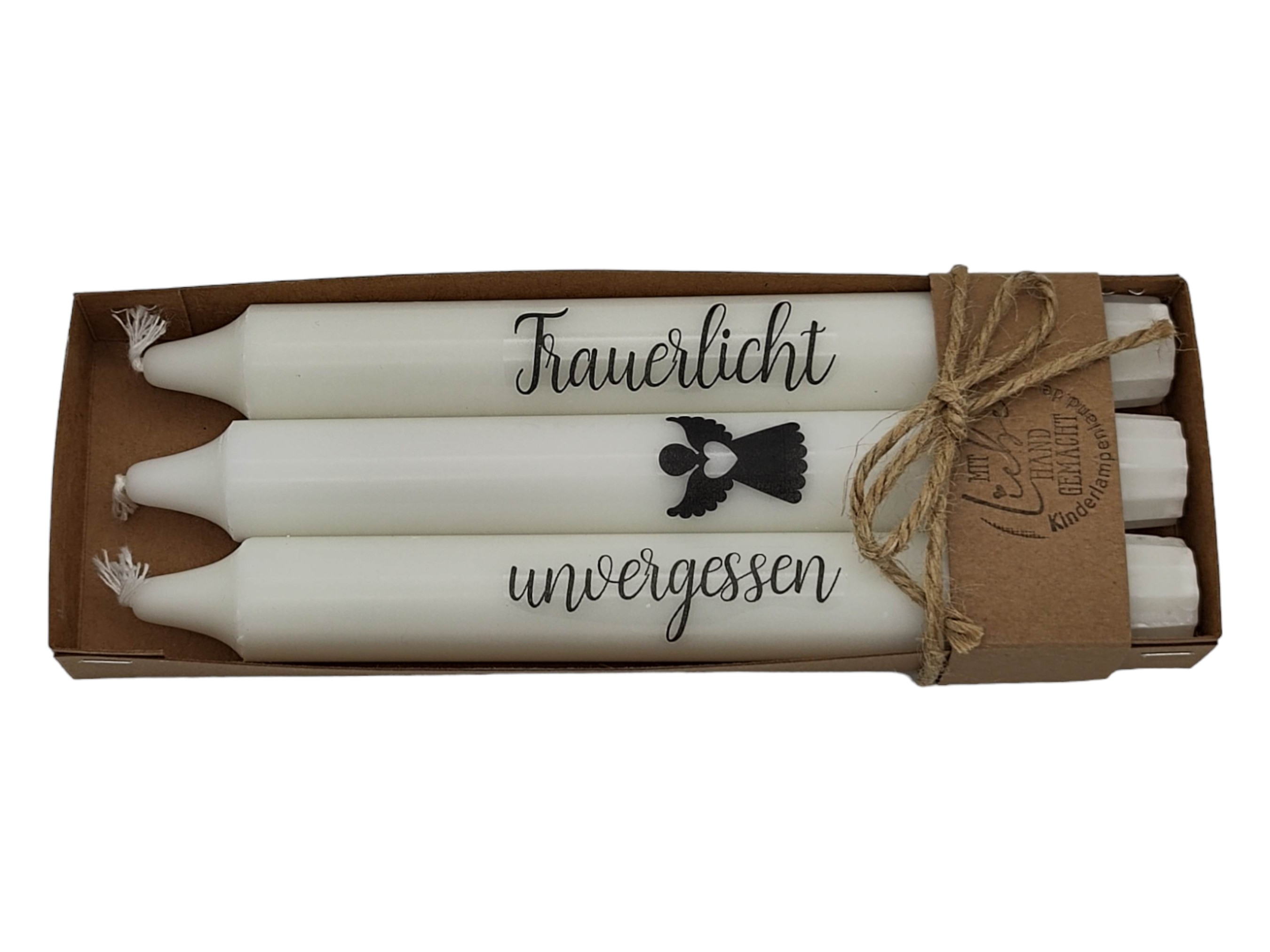Stabkerzen Trauer mit einfühlsamen Sprüchen 3er-Set