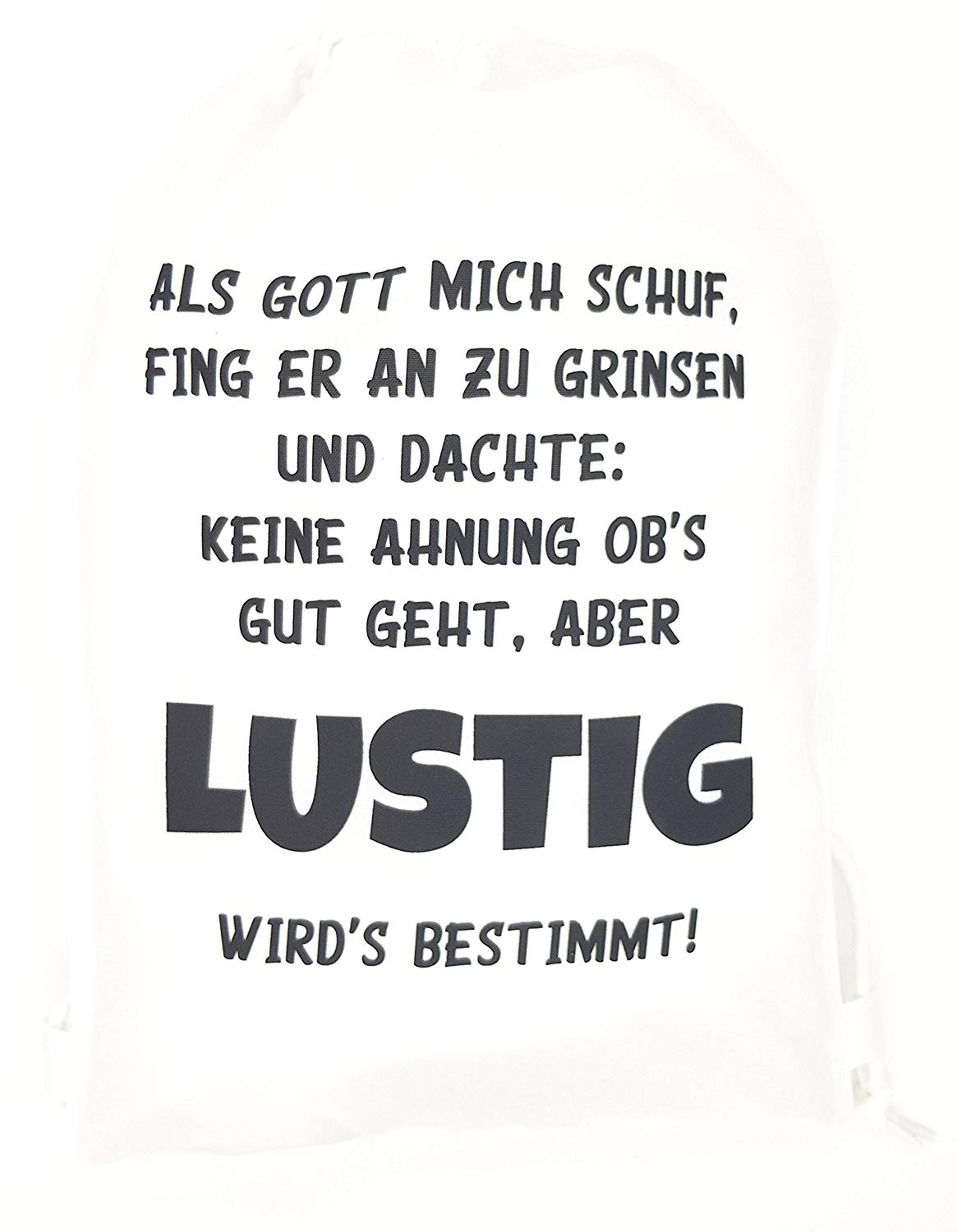 Sportbeutel Rucksack Festivalbeutel Tasche Turnbeutel Als Gott mich schuf