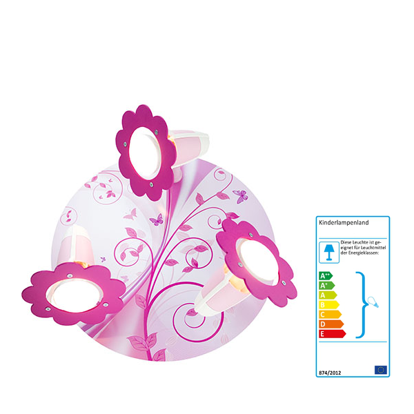 Elobra Deckenstrahler Blume Phantasie rosa
