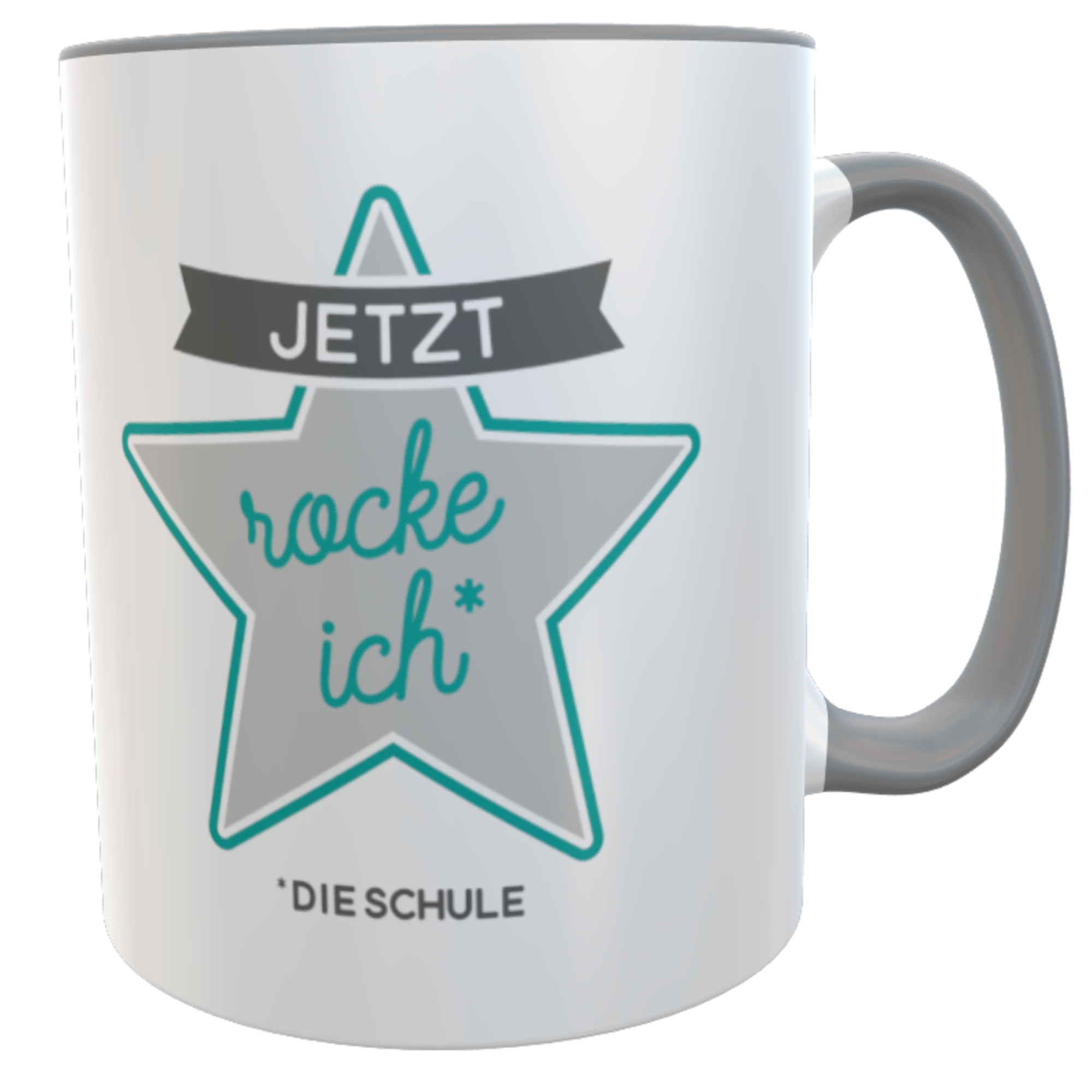 Tasse Schulkind Stern Jetzt rocke ich die Schule 2024 zur Einschulung