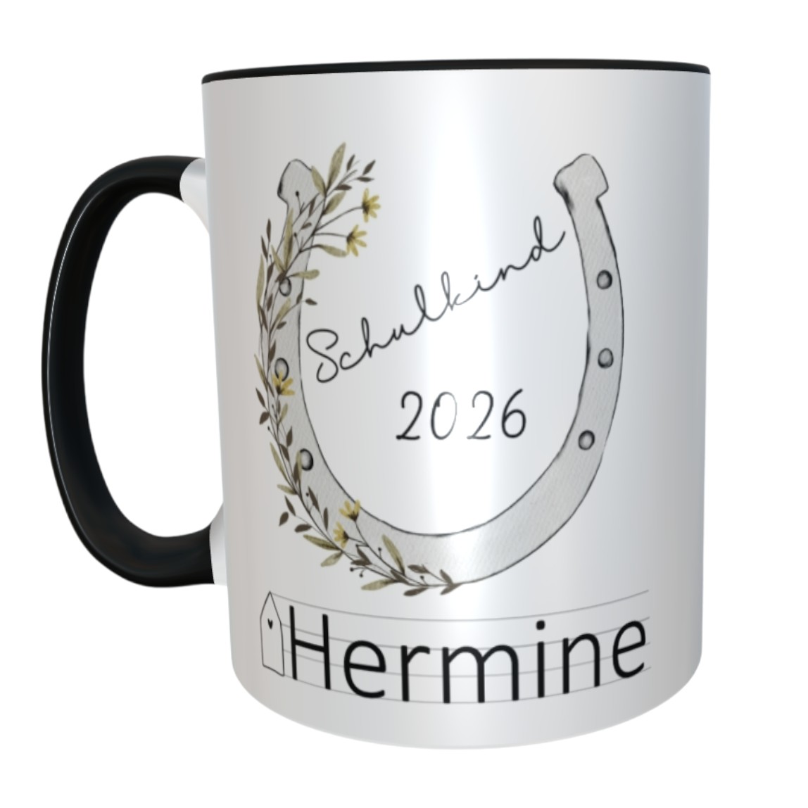 Tasse Schulkind Pferdekopf-Mädchen mit Namen