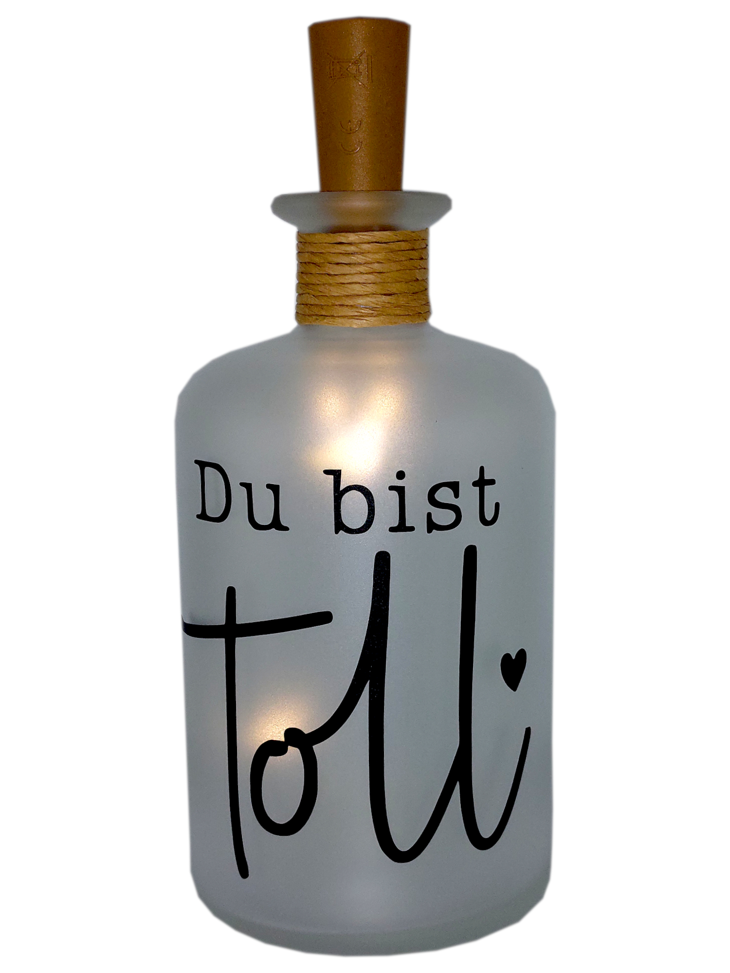 LED-Leuchtflasche Freunde Herz Menschen Geschenk toll schwarz
