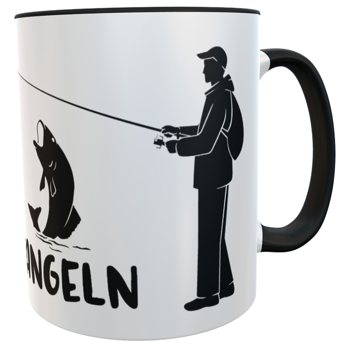 Kaffeetasse für Angler | Bürotasse Ich bin ein einfacher Mann | Sprüchetasse