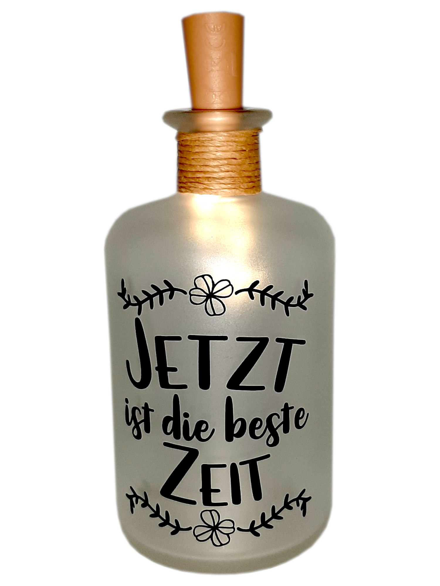 LED-Leuchtflasche Geschenkflasche Leben geniessen