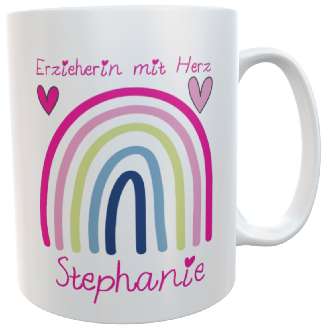 Tasse Erzieherin Regenbogen mit Wunschnamen - Abschiedsgeschenk