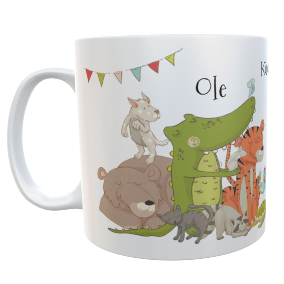 Kindergarten-Tasse Tiere-Mix mit Wunschname 180ml