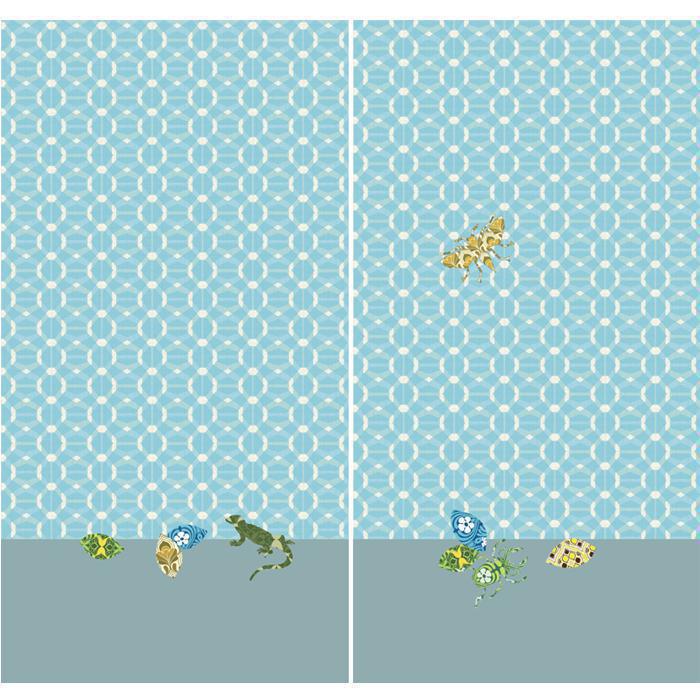 Taftan Vorhang Set Insekten