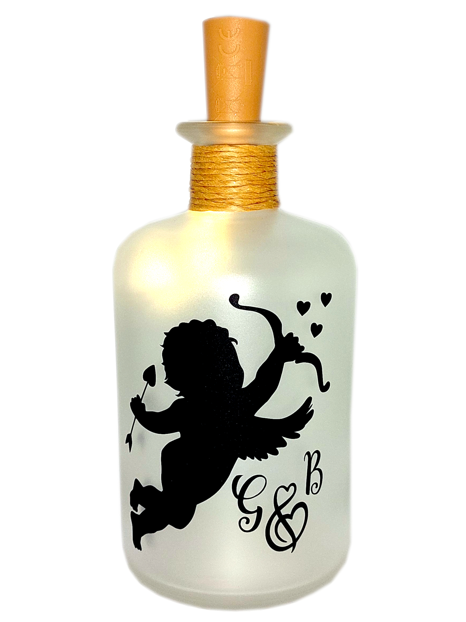 LED-Leuchtflasche Liebesgott Amor schwarz