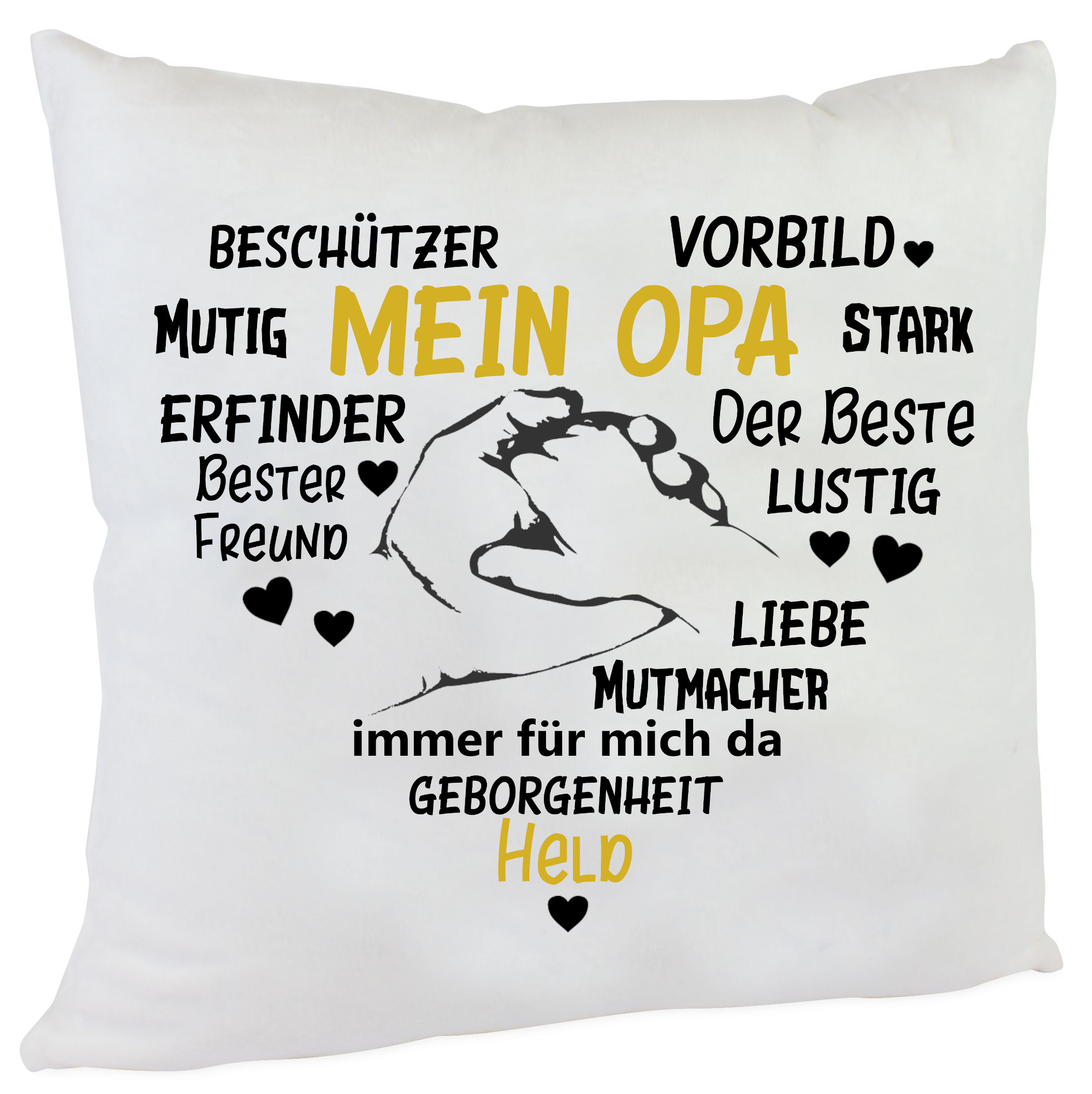 Kissen mein Opa Herz gold