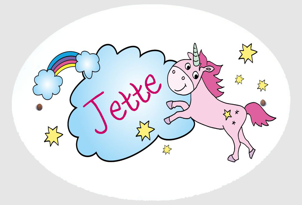 Personalisiertes Türschild Einhorn mit Wunschname