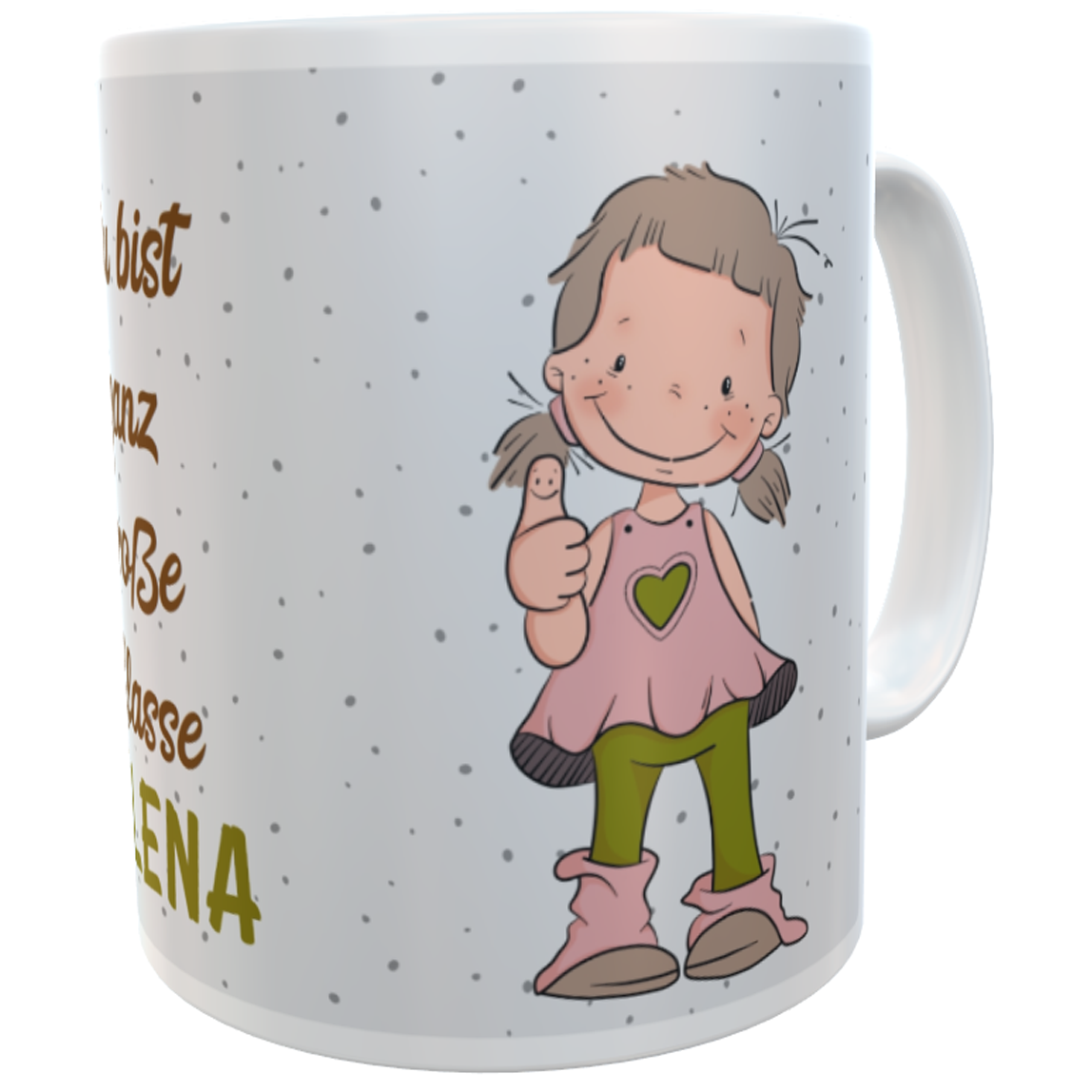 Kindertasse Du bist ganz große Klasse emmapünktchen mit Wunschname inkl. Geschenkverpackung Keramik