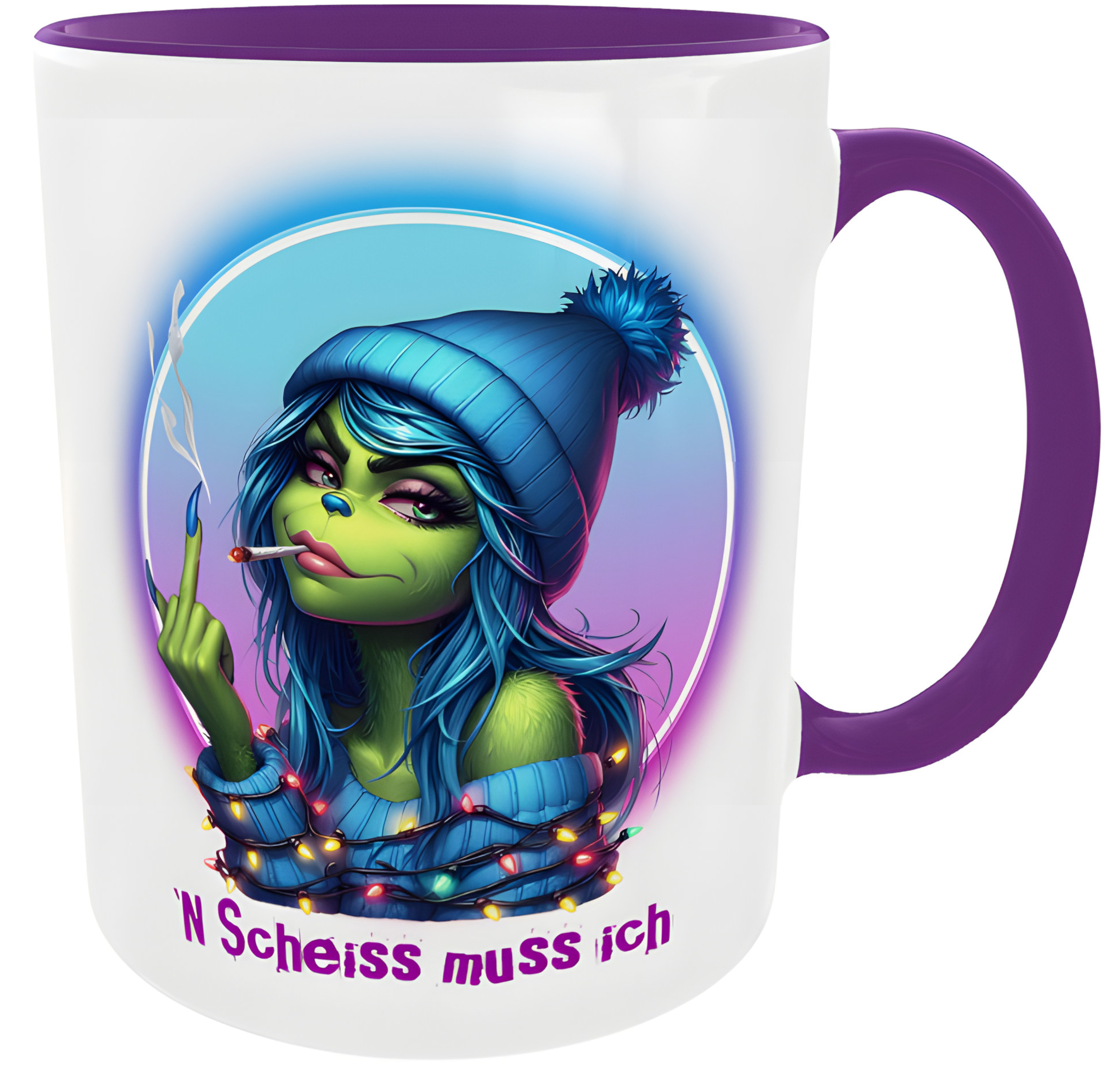 Rebellische Statement-Tasse N Scheiss muss ich