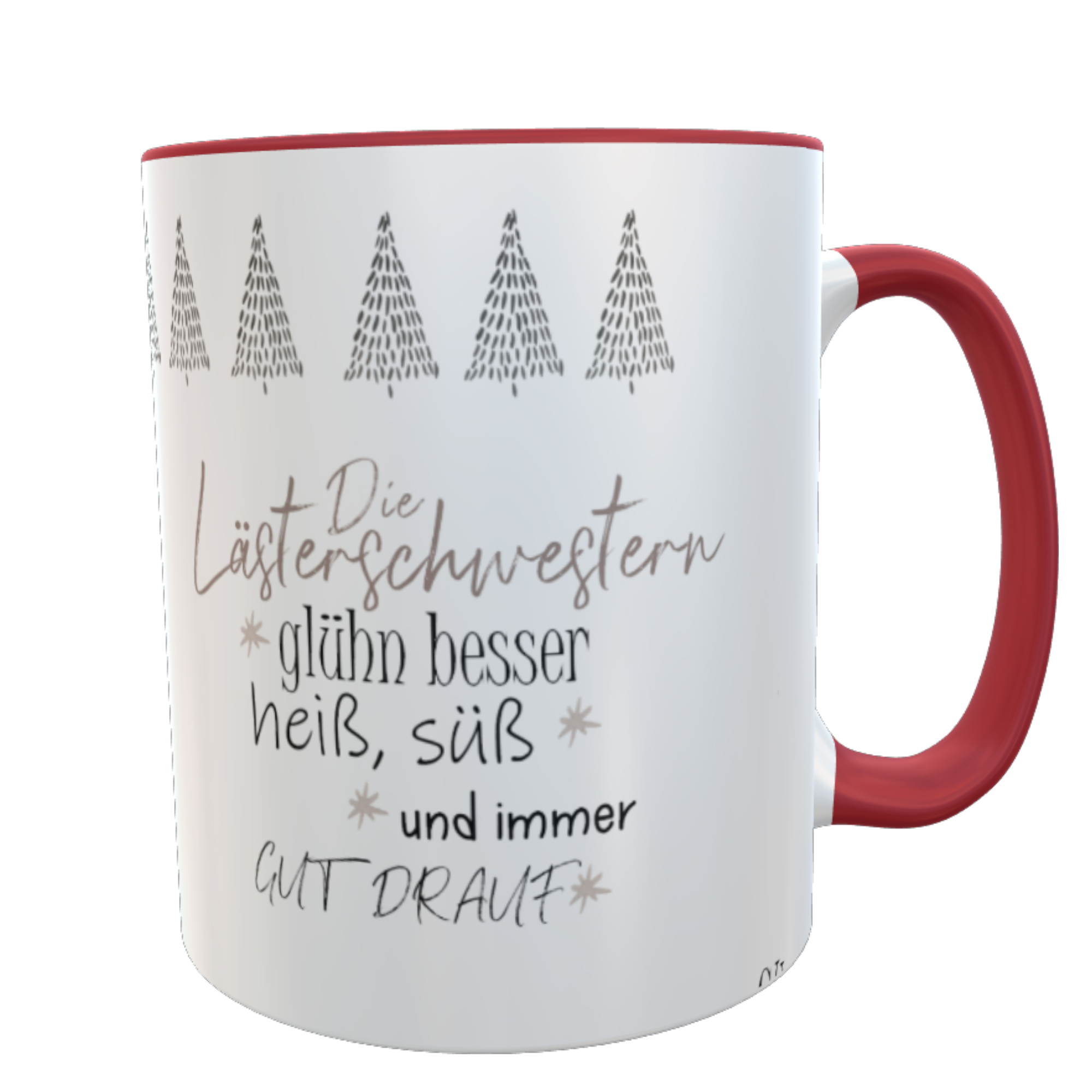 Personalisierbare Glühweintasse rot 330 ml – Witziger Weihnachts‑Becher für Glühwein, Punsch & Lagerfeuer – Geschenk für Freundin, Kol