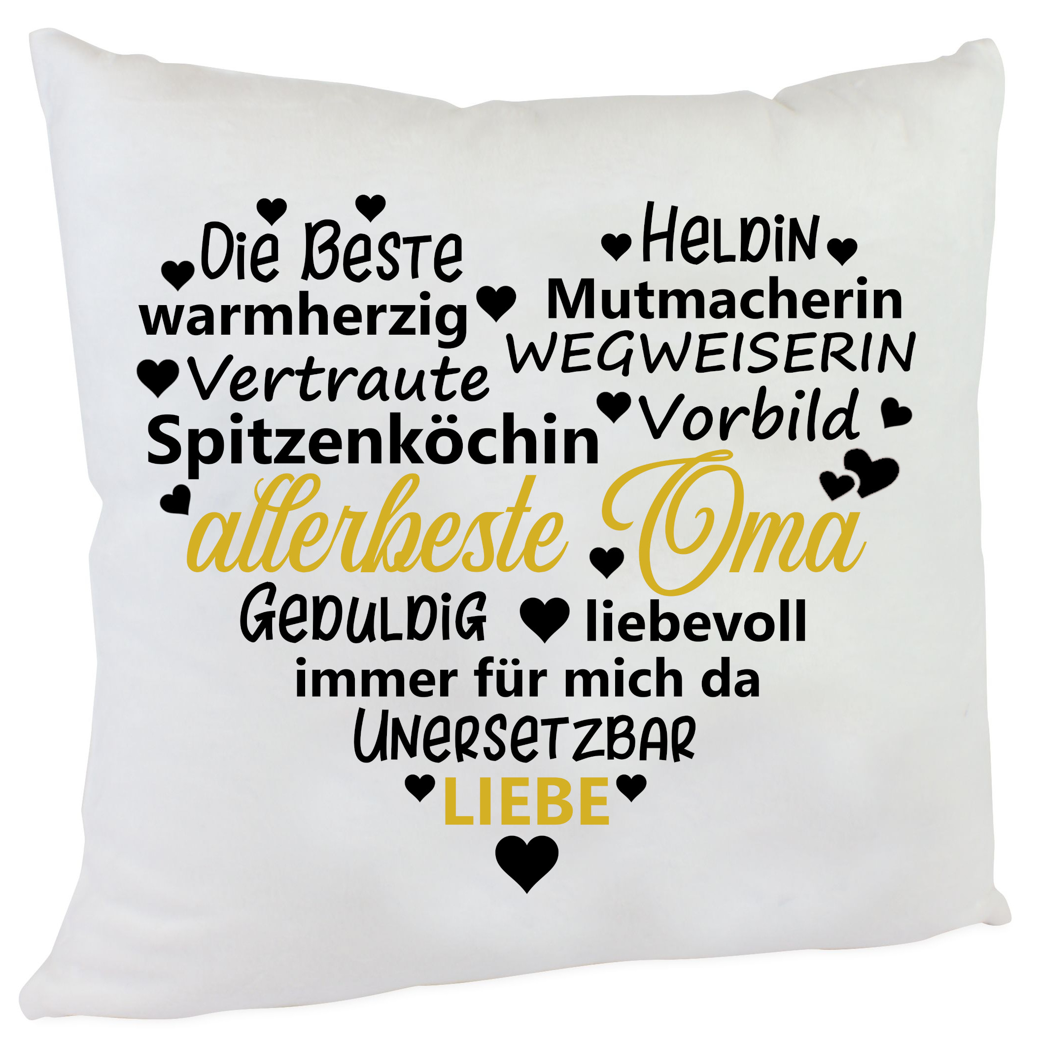 Kissen allerbeste Oma Herz gold