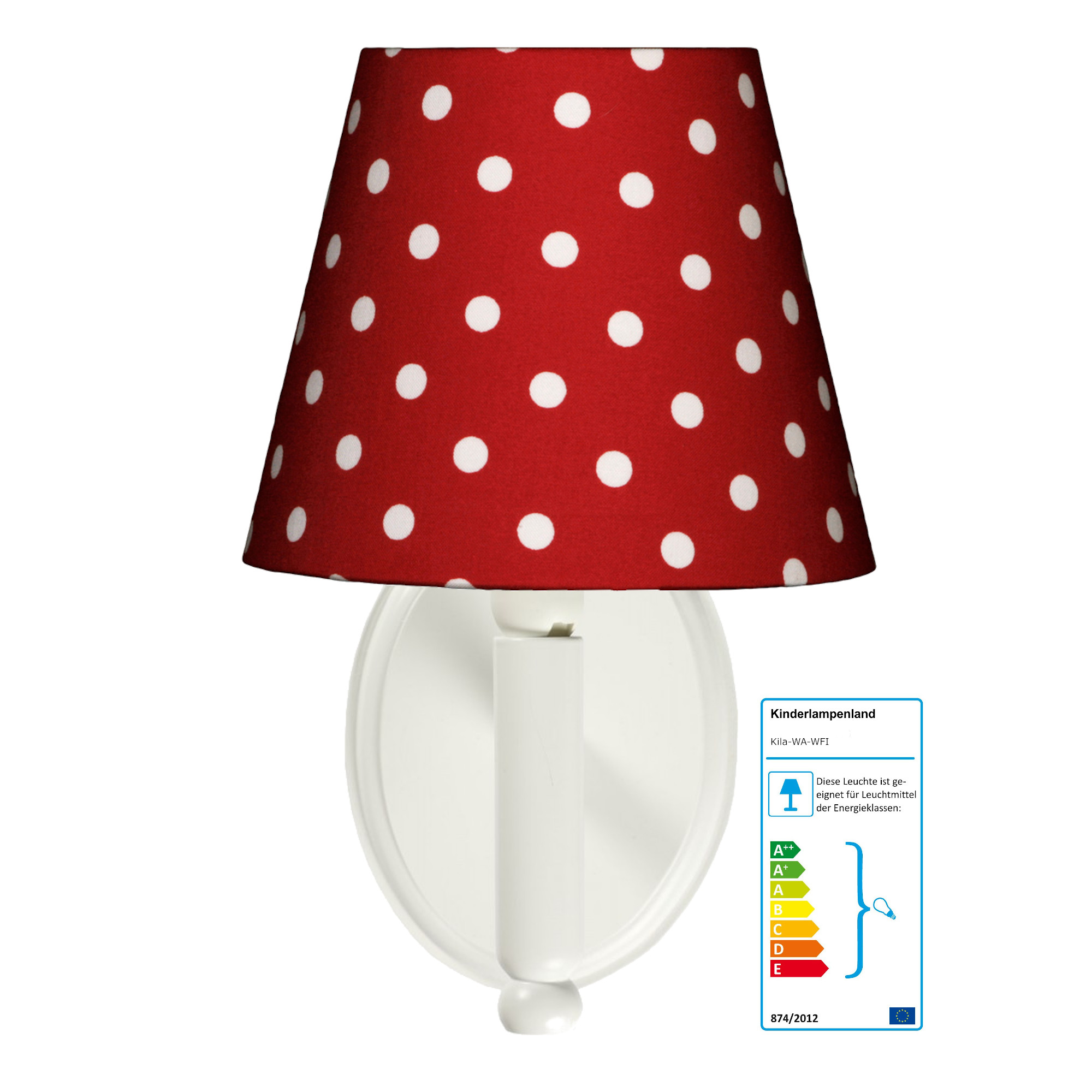 Wandlampe Tupfen rot/weiß