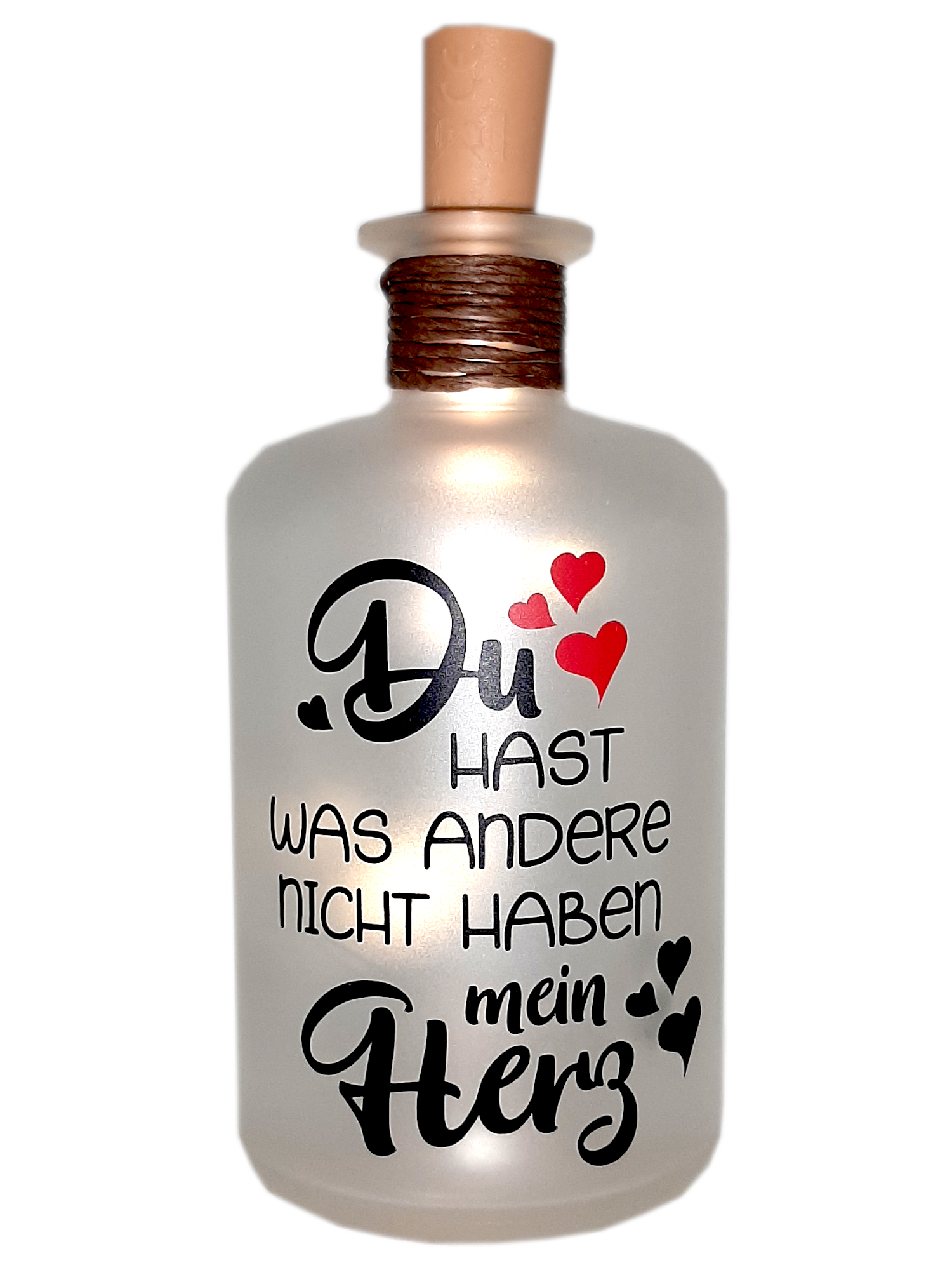 LED-Leuchtflasche Liebe rot Geschenk