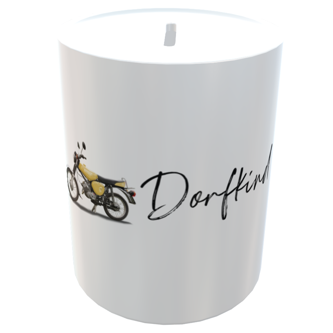 Personalisierte Moped-Spardose gelb- Lustige Geschenkidee für Simson-Fans
