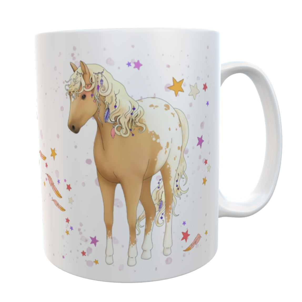 Tasse Pferd beige mit Namen