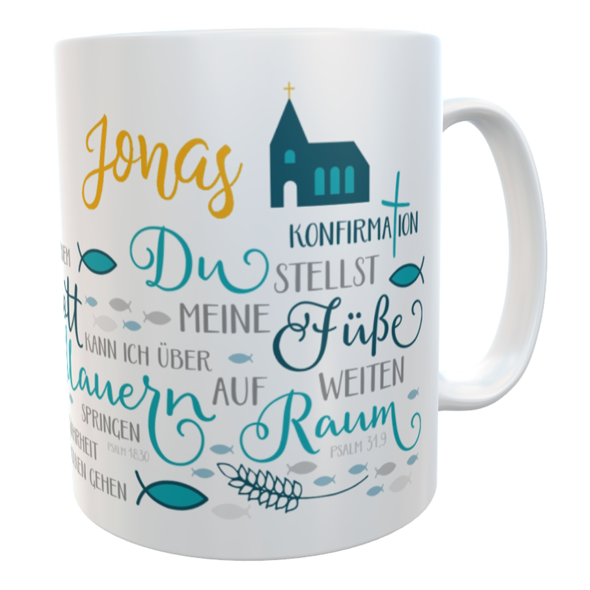 Tasse Konfirmation mit Namen mit Sprüchen
