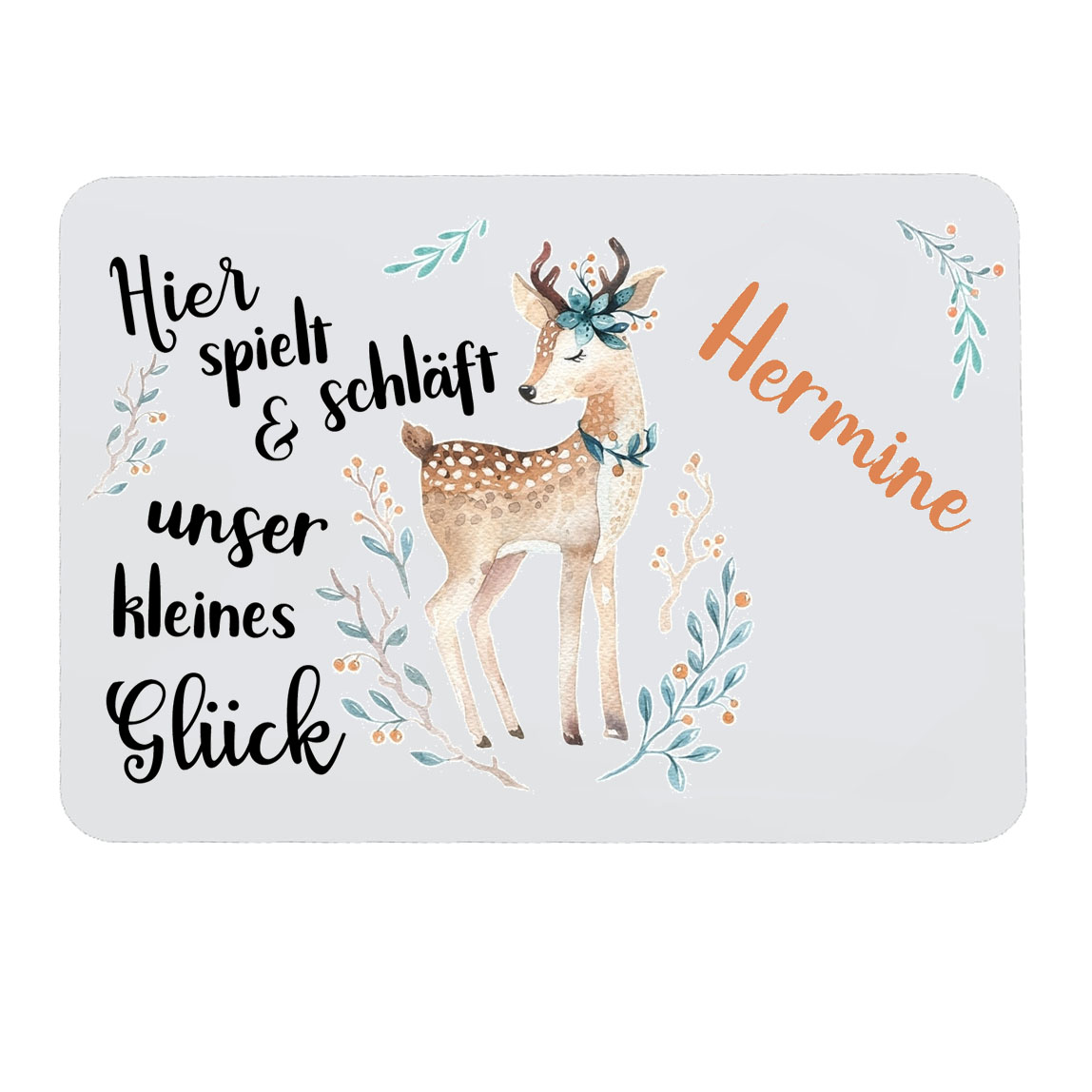 Türschild Rehkitz mit Wunschname