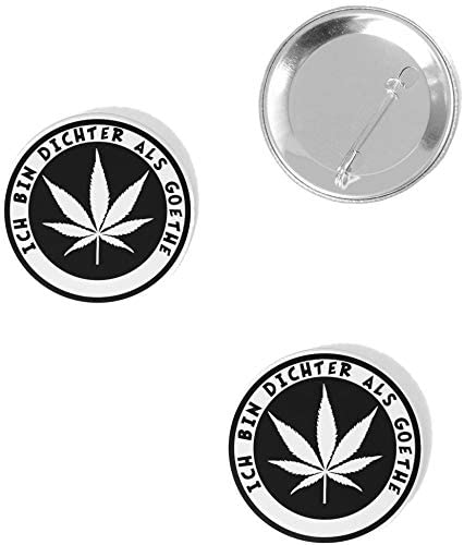 Ansteck-Buttons Set Hanf Dichter als Goethe 59mm 3er Set