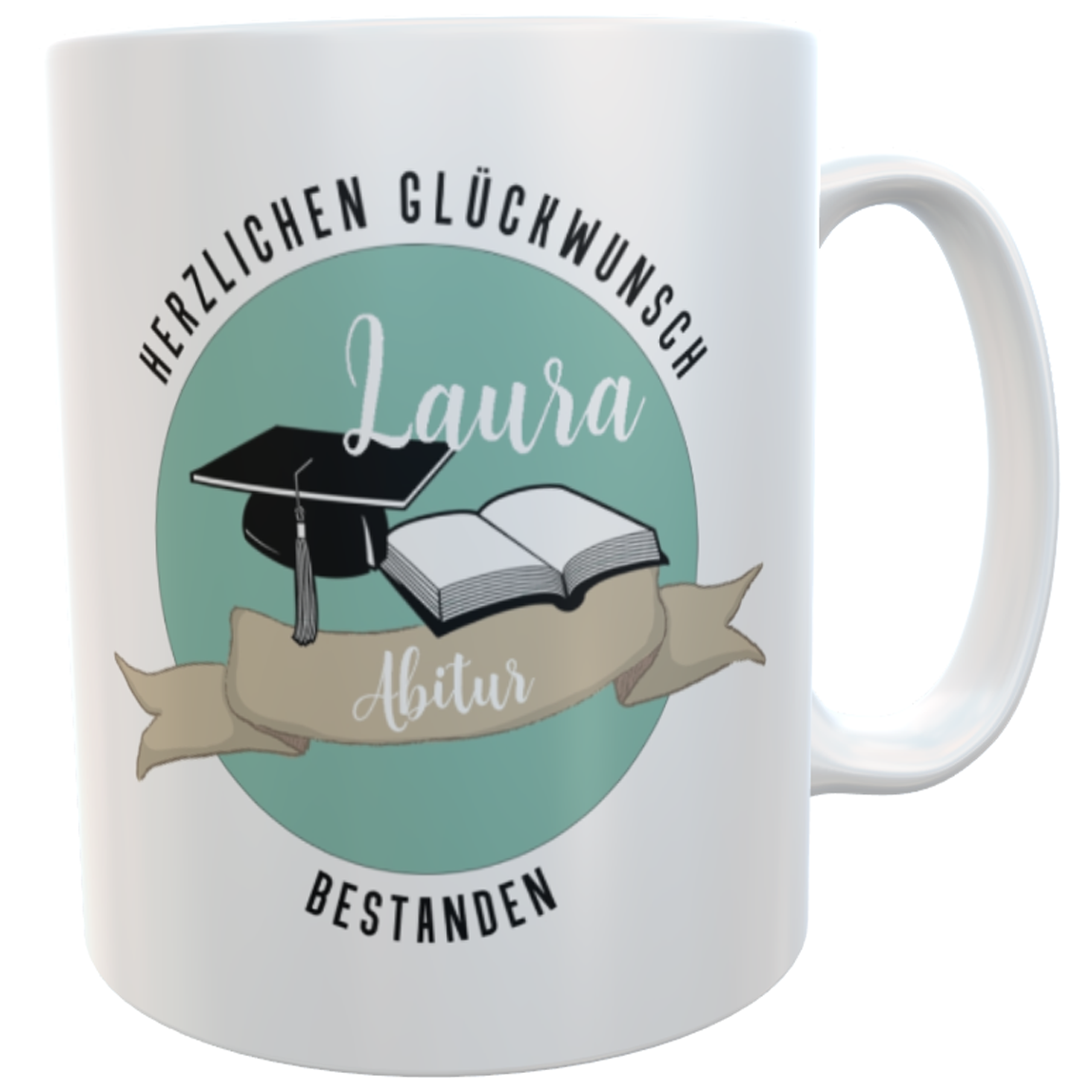 personalisierte Tasse Abitur zur bestandenen Prüfung